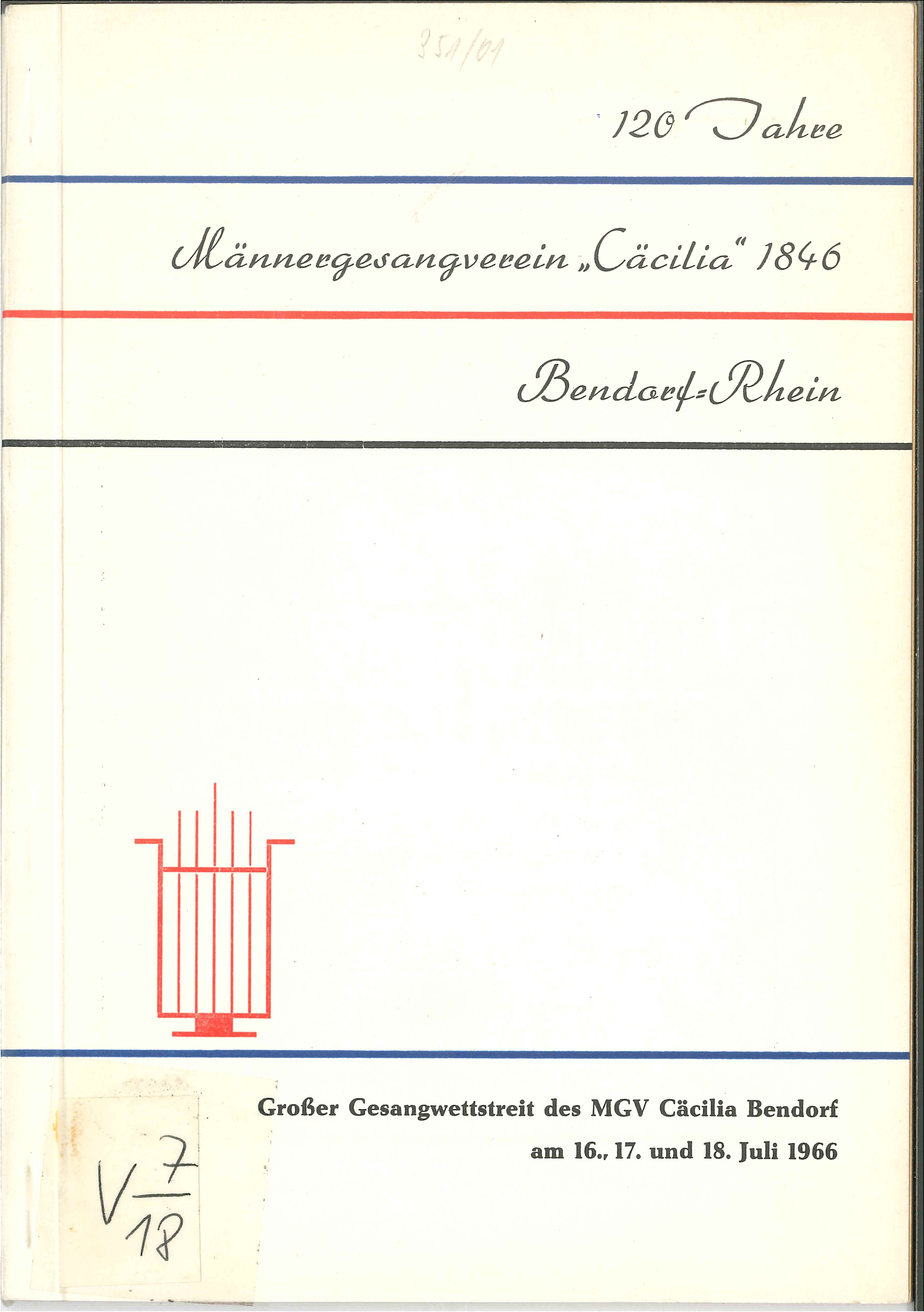 Festschrift Männergesangverein "Cäcilia" 1846 Bendorf, 1966 (Rheinisches Eisenkunstguss-Museum CC BY-NC-SA)