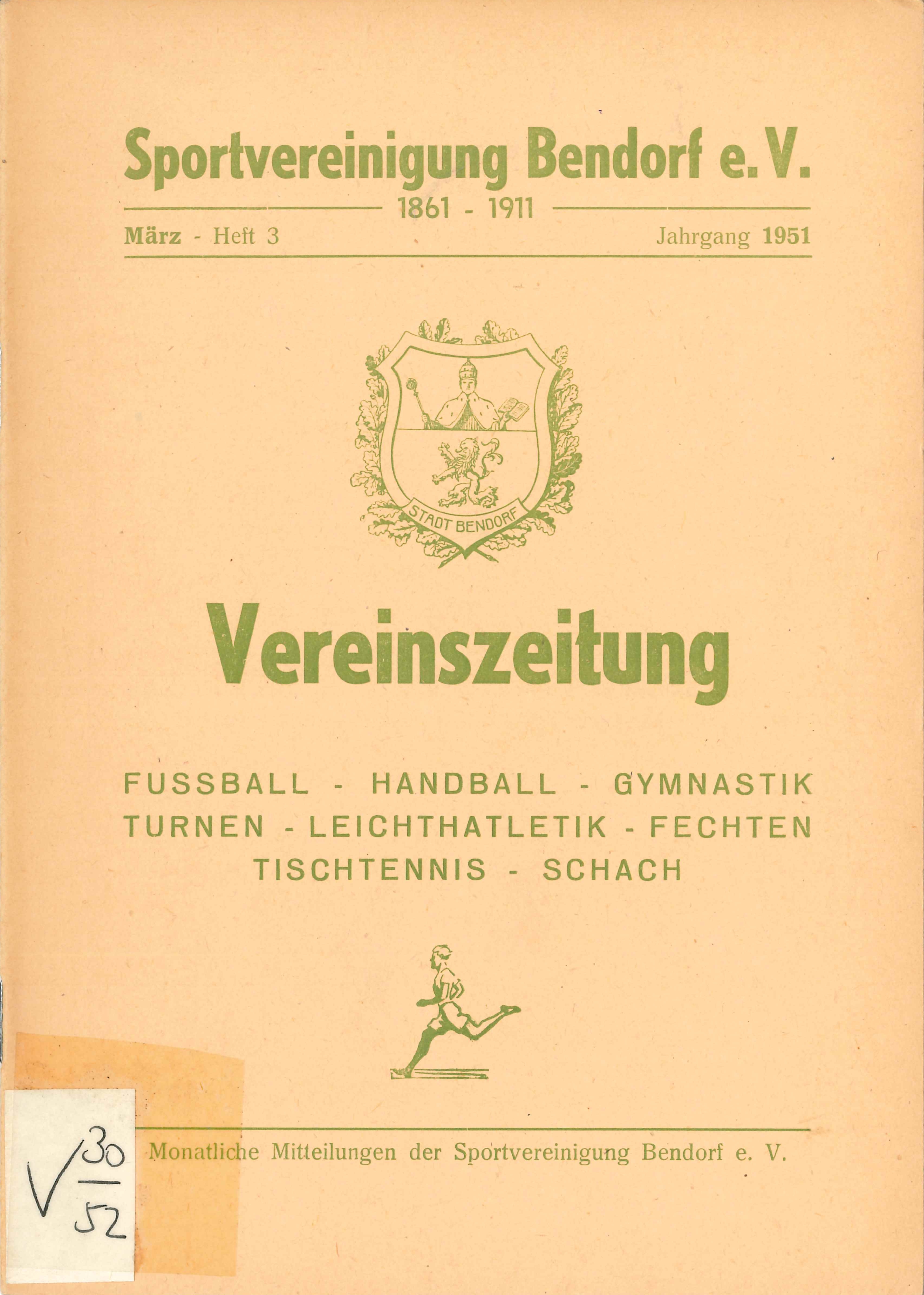 Vereinszeitung Sportvereinigung Bendorf 1951-3 (Rheinisches Eisenkunstguss-Museum CC BY-NC-SA)
