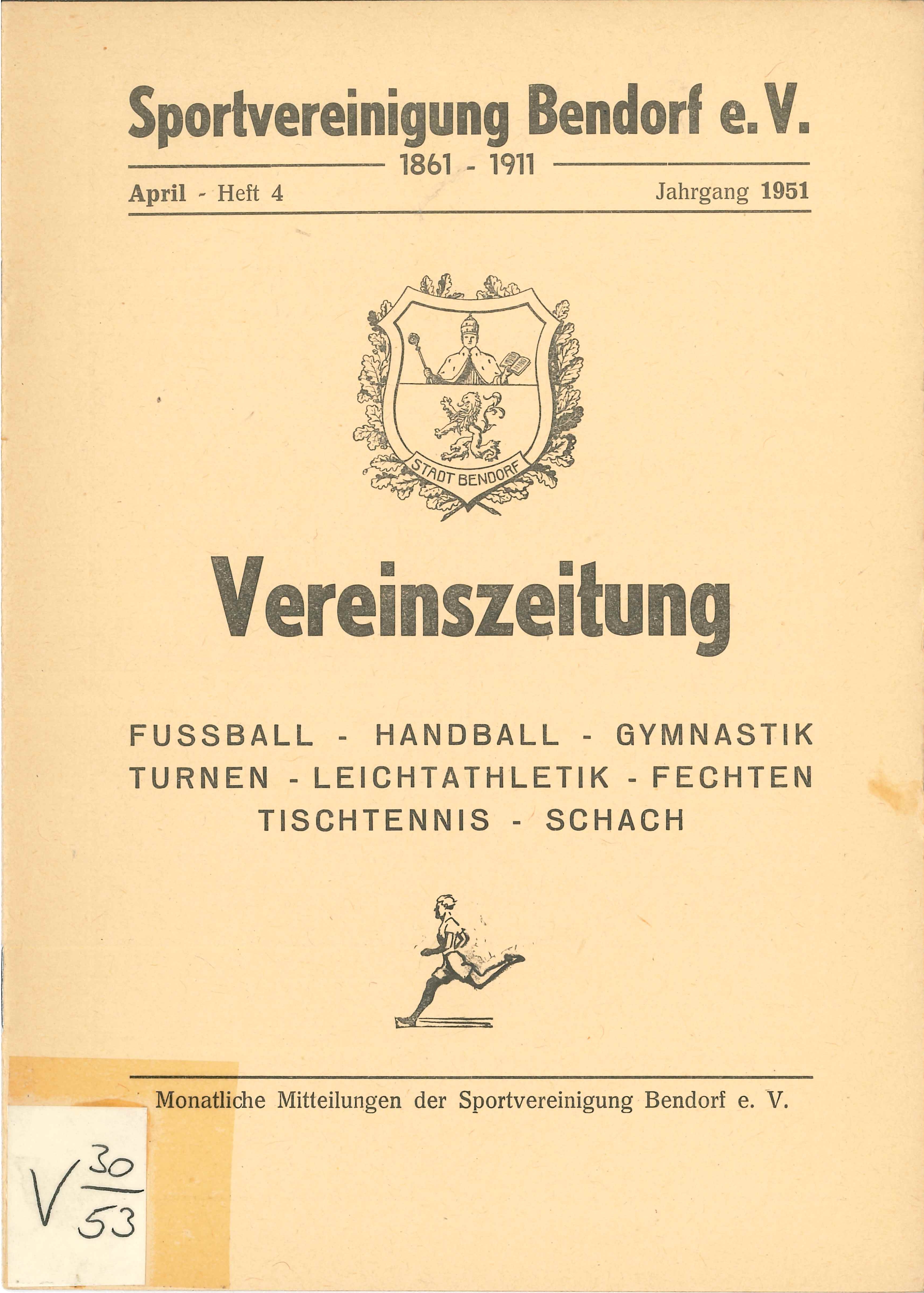 Vereinszeitung Sportvereinigung Bendorf 1951-4 (Rheinisches Eisenkunstguss-Museum CC BY-NC-SA)