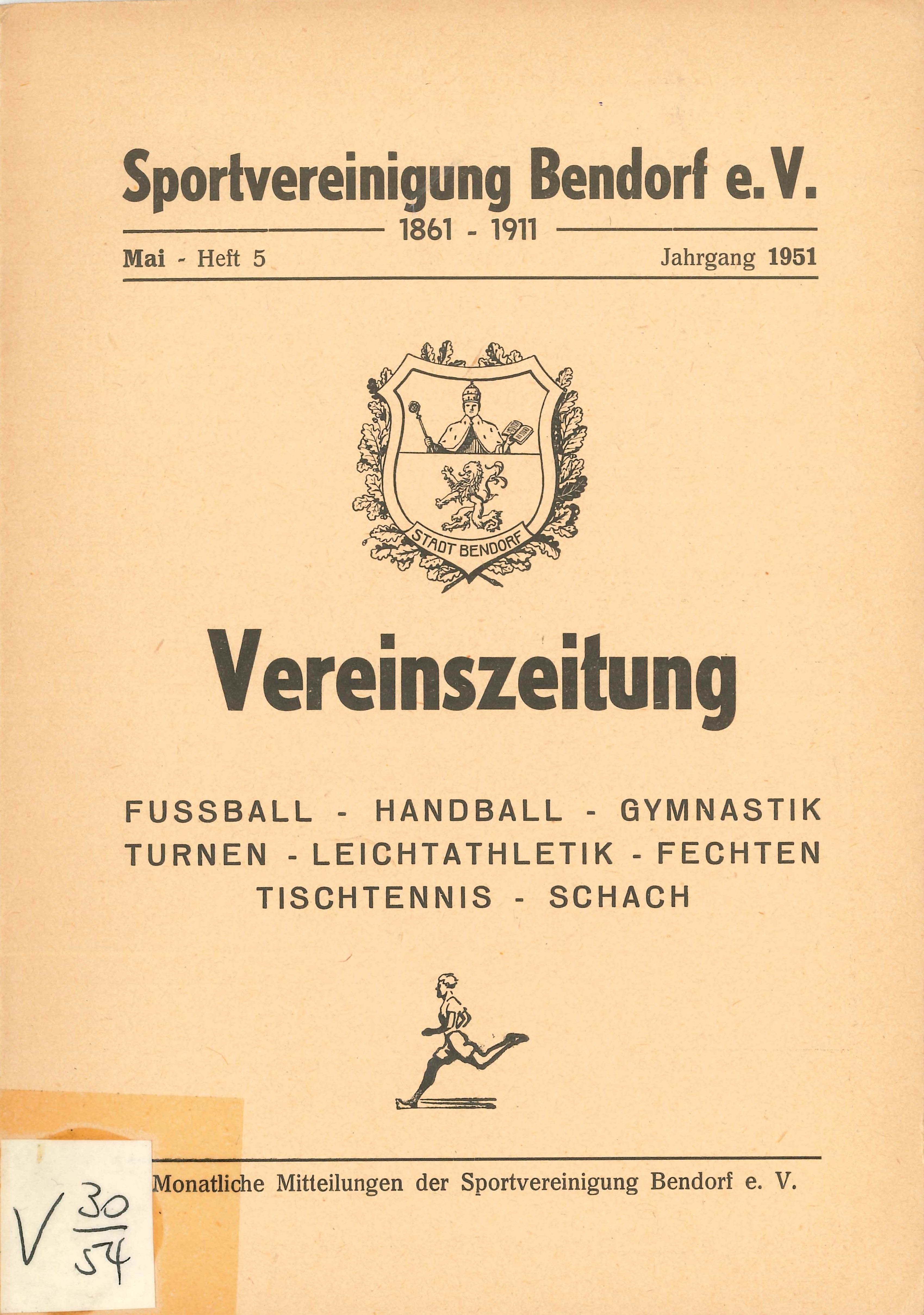 Vereinszeitung Sportvereinigung Bendorf 1951-5 (Rheinisches Eisenkunstguss-Museum CC BY-NC-SA)