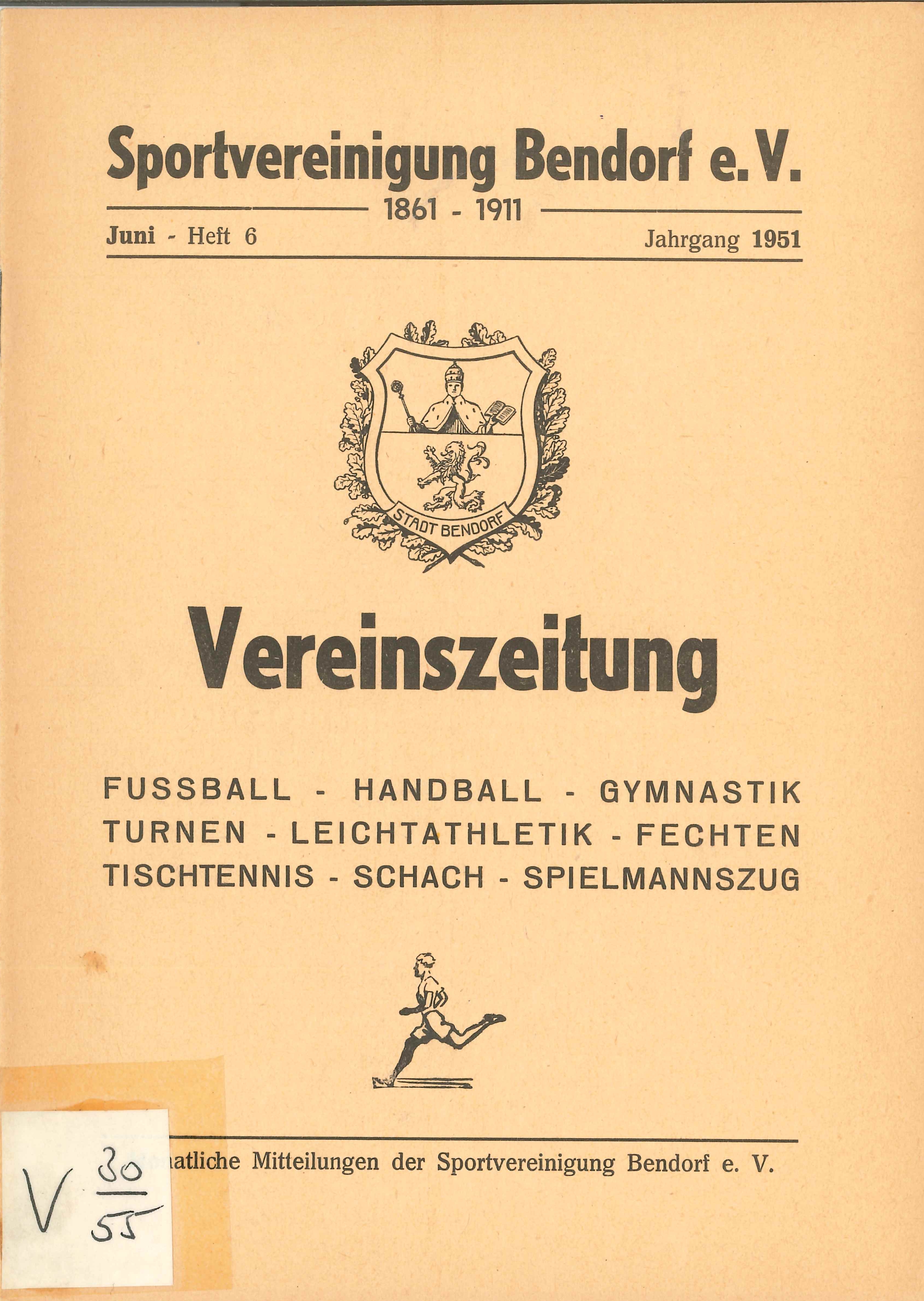 Vereinszeitung Sportvereinigung Bendorf 1951-6 (Rheinisches Eisenkunstguss-Museum CC BY-NC-SA)