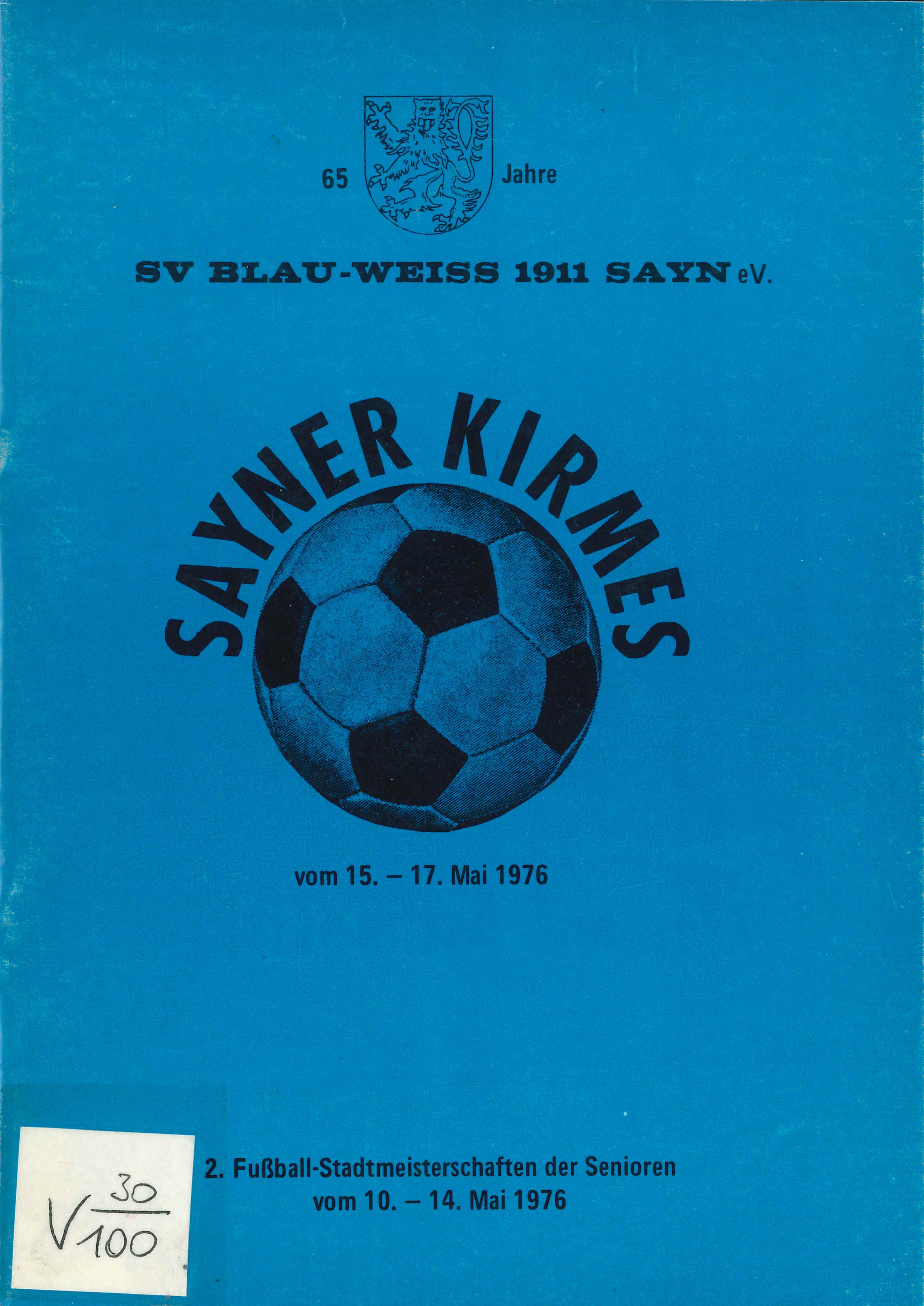 Festschrift SV Blau-Weiss 1911 Sayn e. V. 1976 (Rheinisches Eisenkunstguss-Museum CC BY-NC-SA)