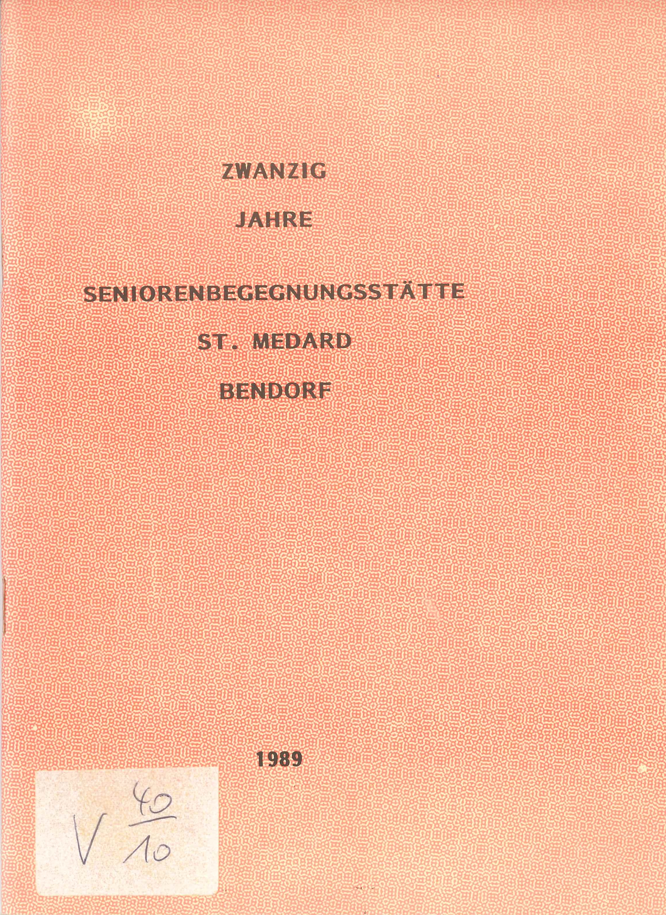 Festschrift Seniorenbegegnungsstätte St. Medard Bendorf, 1989 (Rheinisches Eisenkunstguss-Museum CC BY-NC-SA)