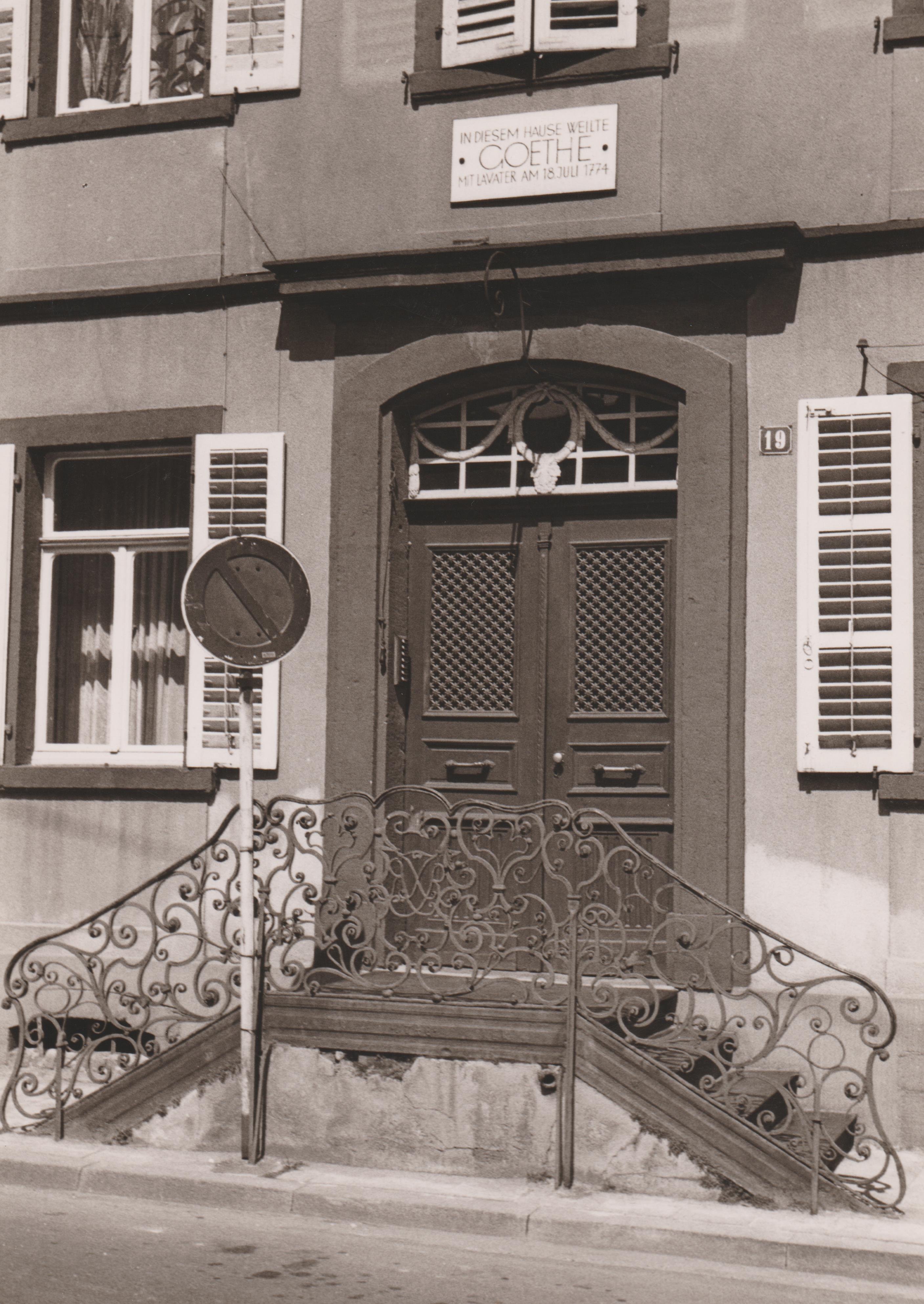 Stammhaus der Familie Remy in Bendorf, Detailaufnahme Eingangsbereich, 1960 (REM CC BY-NC-SA)