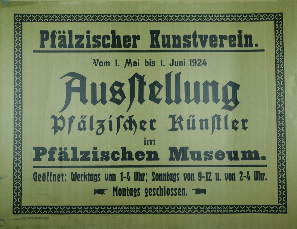Ausstellung Pfälzischer Künstler 1924 (Historisches Museum der Pfalz, Speyer CC BY)
