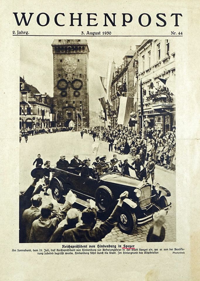 Wochenpost vom 3.8. 1930 (Historisches Museum der Pfalz, Speyer CC BY)