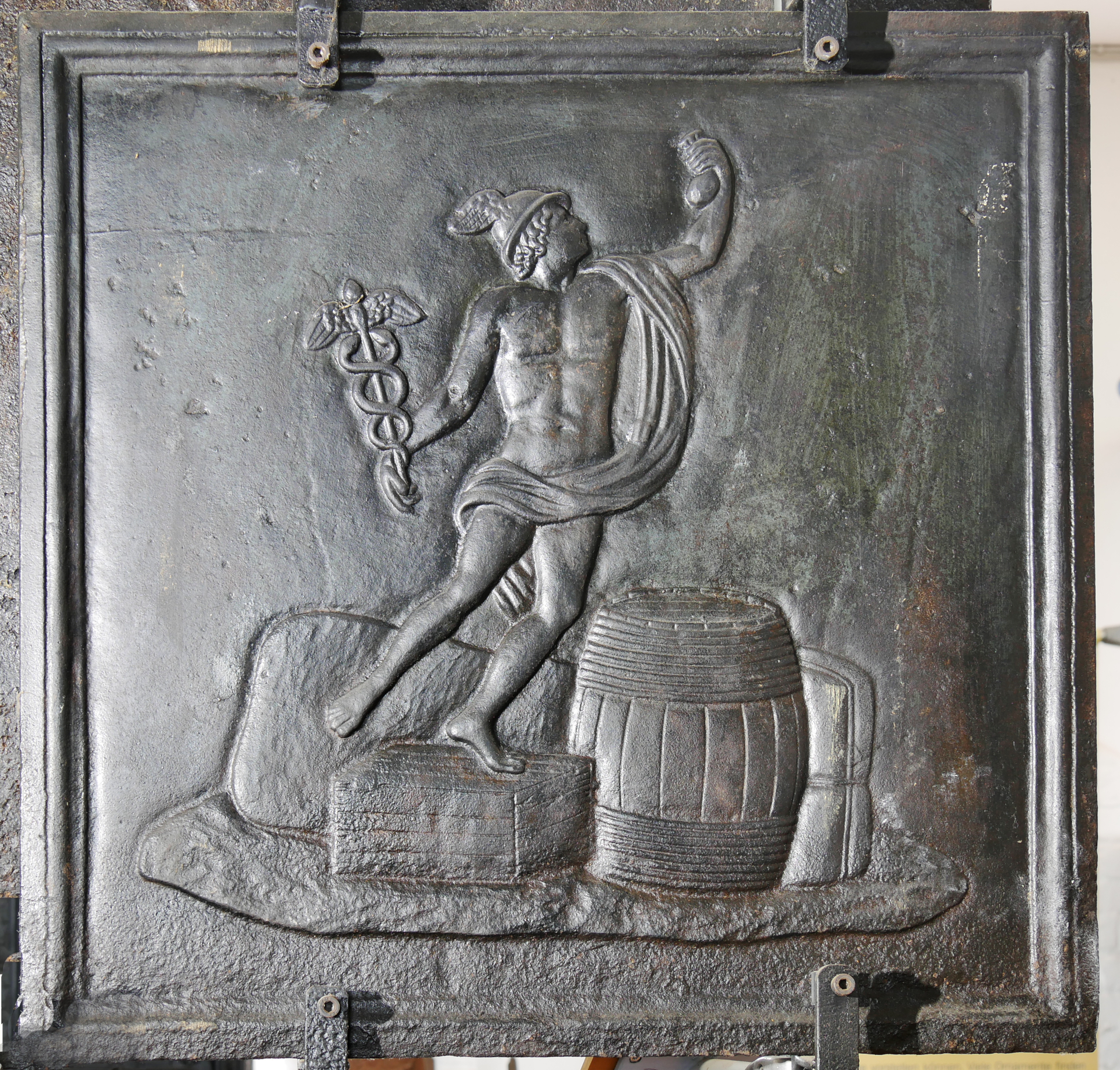 Kaminplatte,  Merkurs (Volkskunde- und Freilichtmuseum Roscheider Hof CC0)
