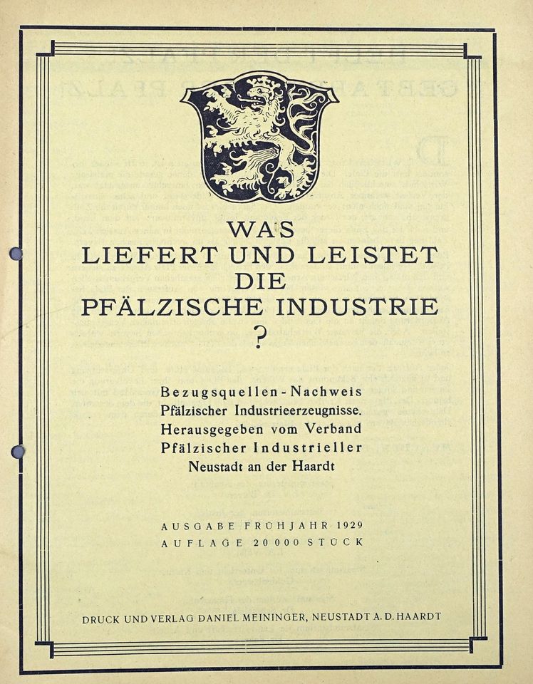 "Was liefert und leistet die pfälzische Industrie?" (Historisches Museum der Pfalz, Speyer CC BY)