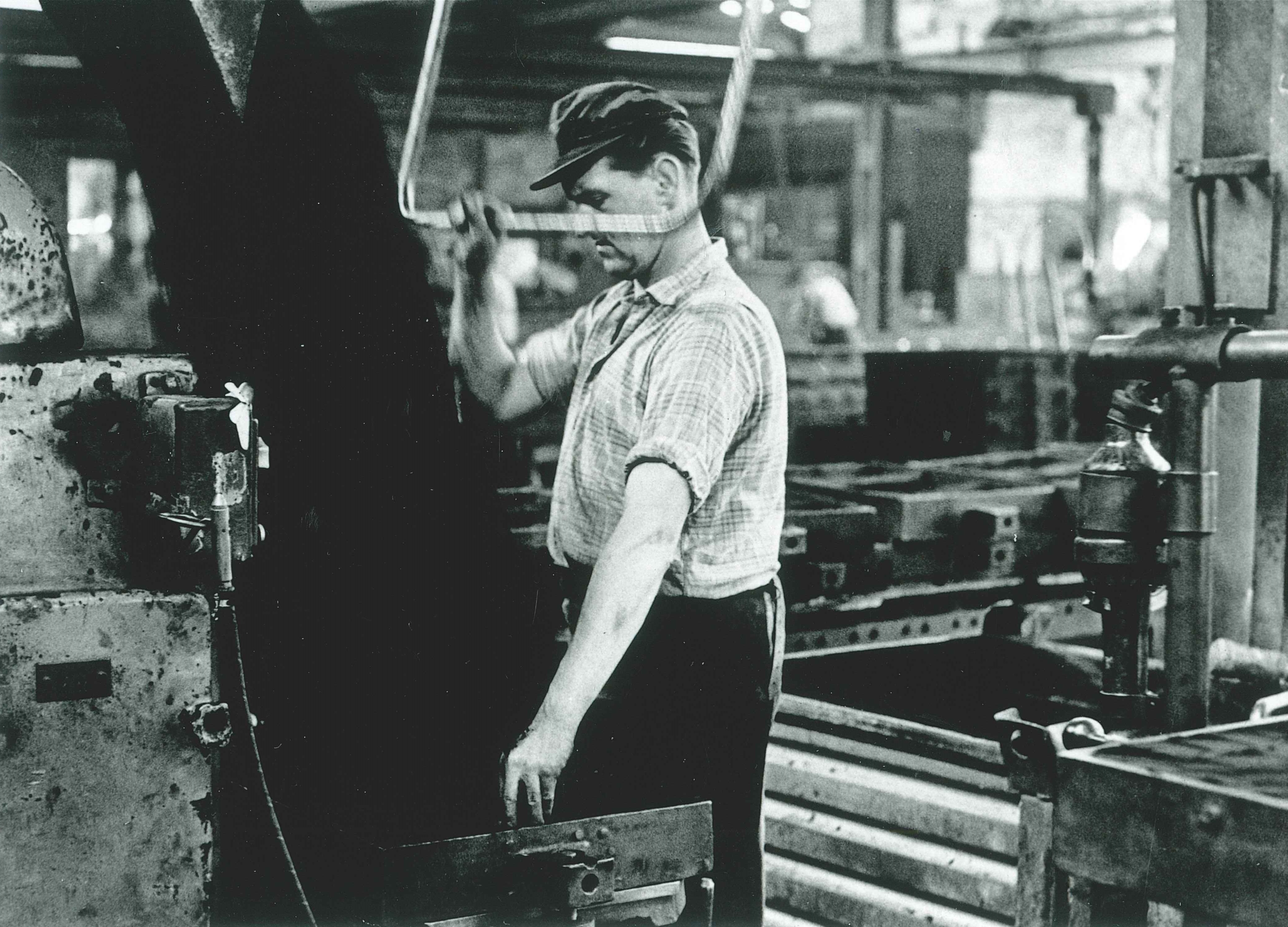 Arbeiter der Gießerei I, Concordia-Hütte Mülhofen, 1956 (Thyssen Konzernarchiv Duisburg CC BY-NC-SA)
