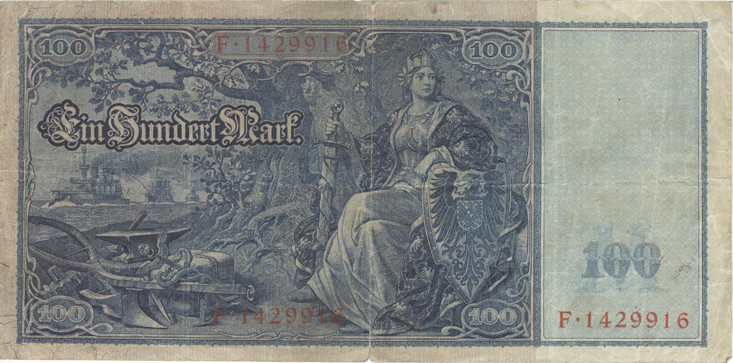 Ein Hundert Mark von 1910 (Heimatmuseum und -Archiv Bad Bodendorf CC BY-NC-SA)