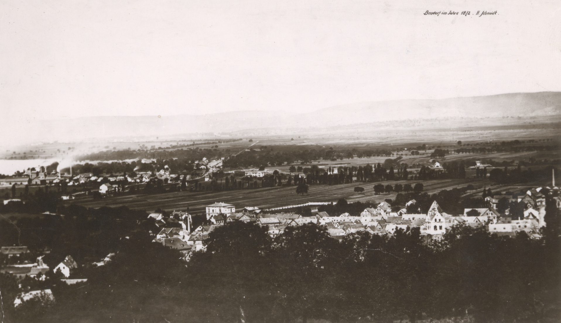 Bendorf am Rhein, Luftaufnahme 1872 (REM CC BY-NC-SA)