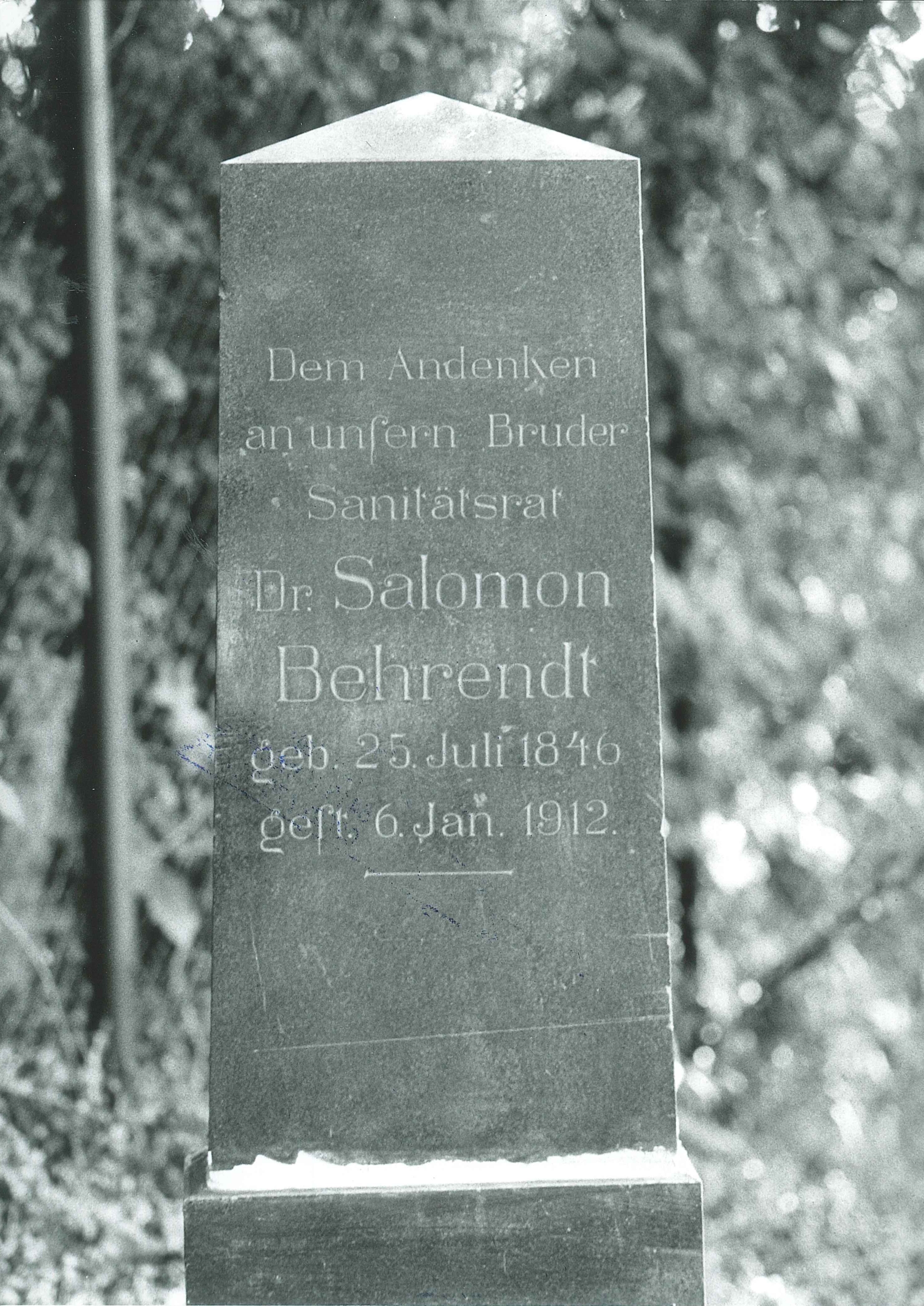 Grabstein "Dr. Salomon Behrendt", jüdischer Friedhof Sayn (REM CC BY-NC-SA)