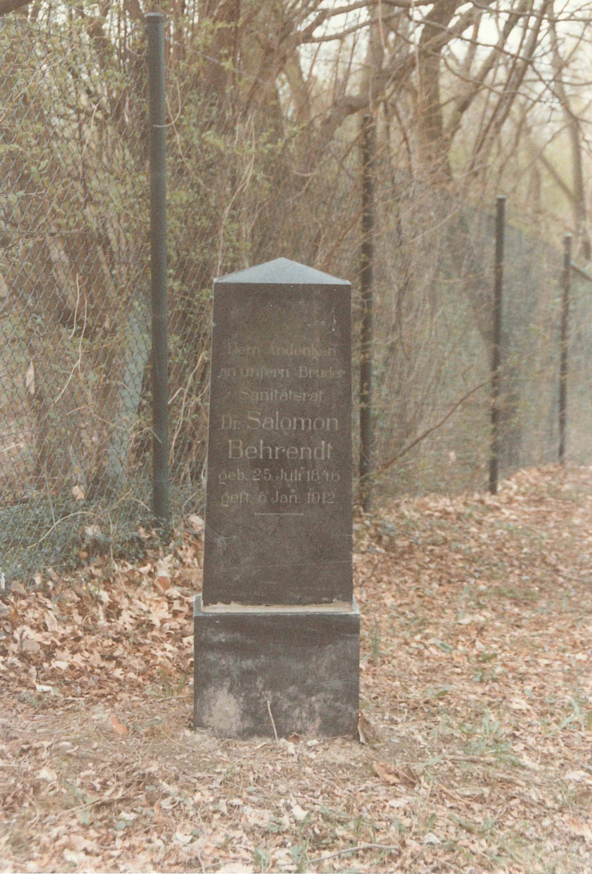 Grabstein "Dr. Salomon Behrendt", jüdischer Friedhof Sayn (REM CC BY-NC-SA)