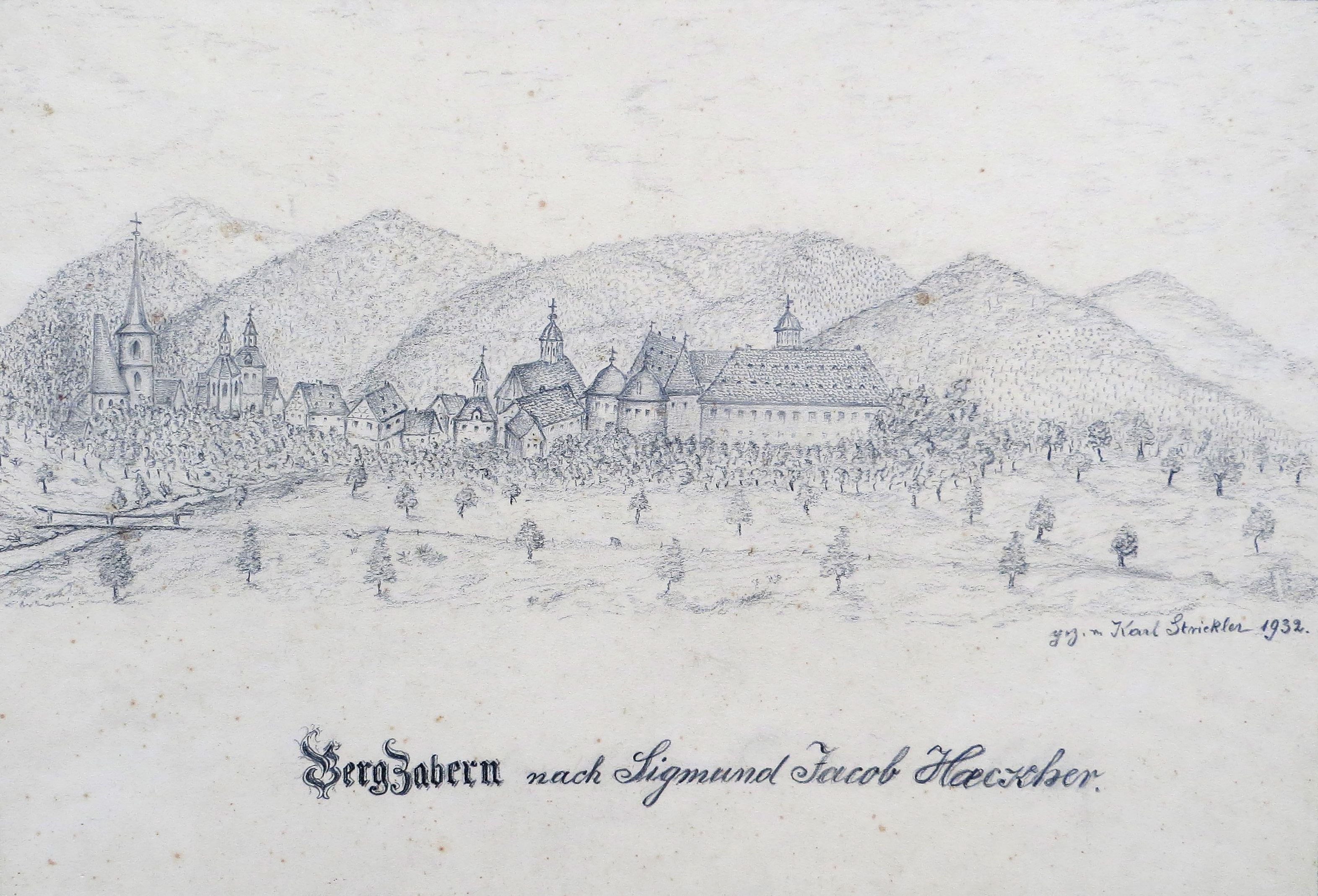 Zeichnung, Bergzabern nach Sigmund Jakob Haeckher (Museum der Stadt Bad Bergzabern CC BY-NC-SA)
