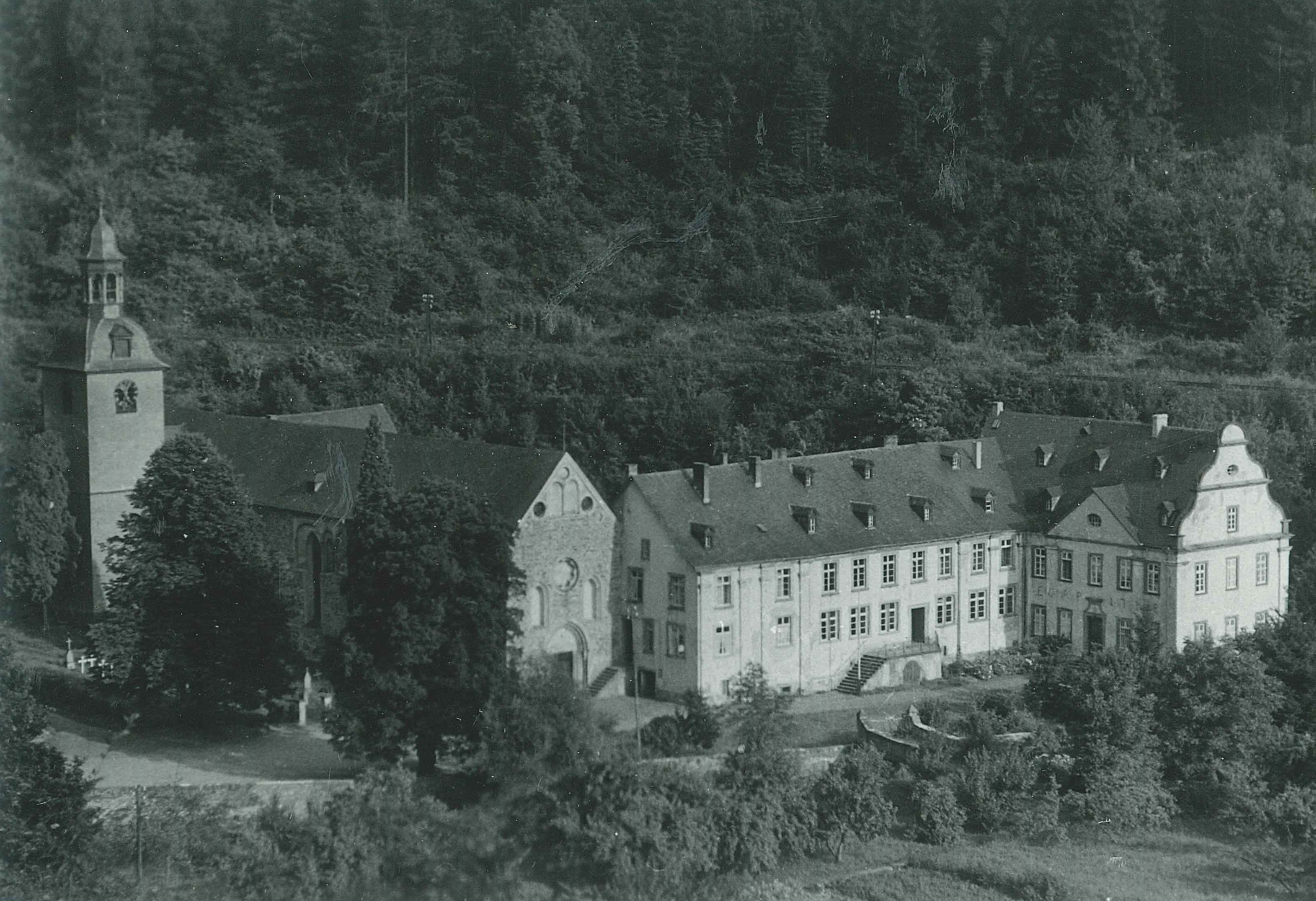Blick auf die Abtei Sayn, 1950er Jahre (REM CC BY-NC-SA)