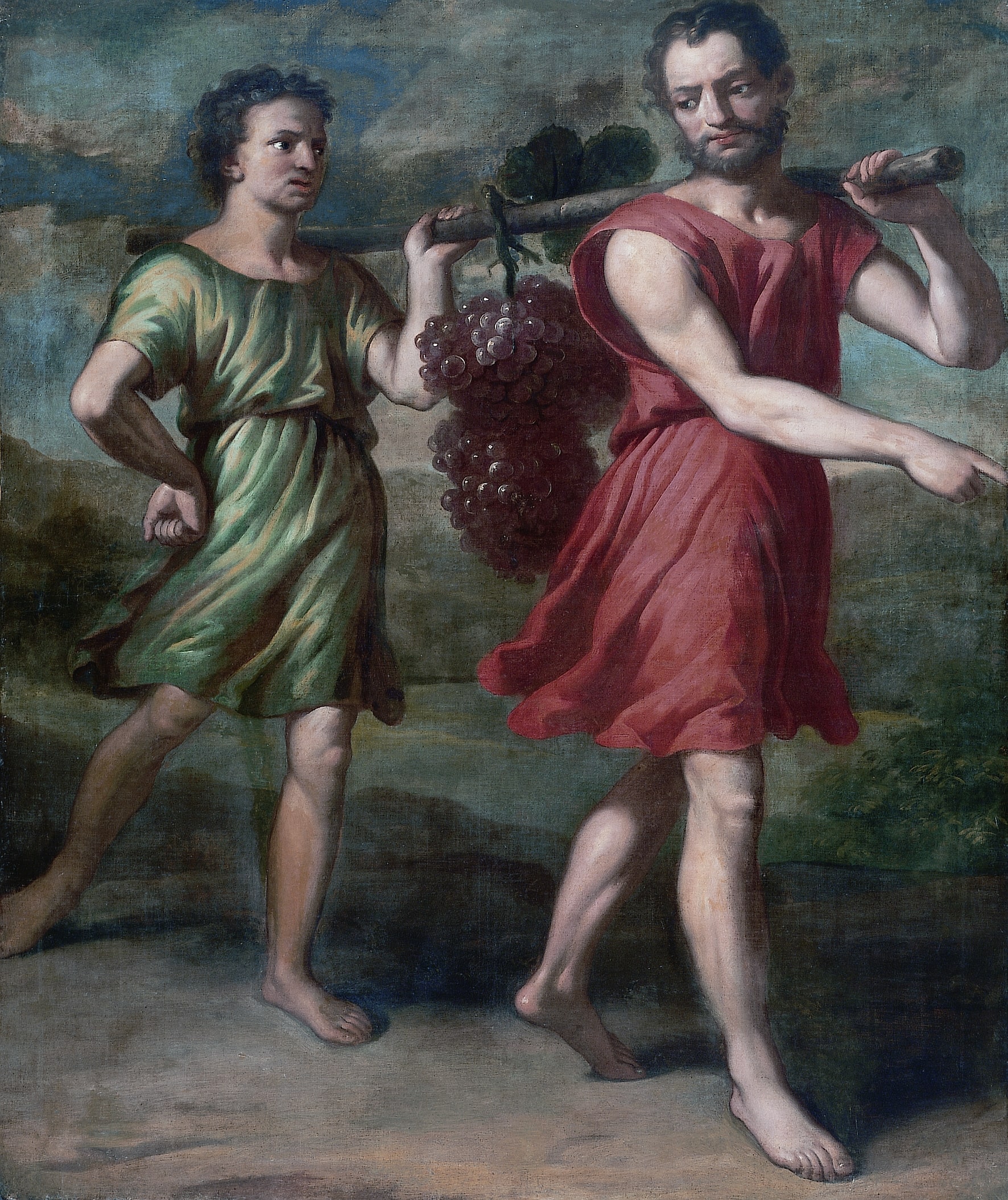Josua und Kaleb bringen die Traube aus dem Gelobten Land (Stadtmuseum Simeonstift Trier CC BY-NC-ND)