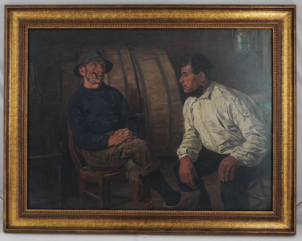 Zwei norddeutsche Fischer vor Holzbottichen (Historisches Museum der Pfalz, Speyer CC BY)