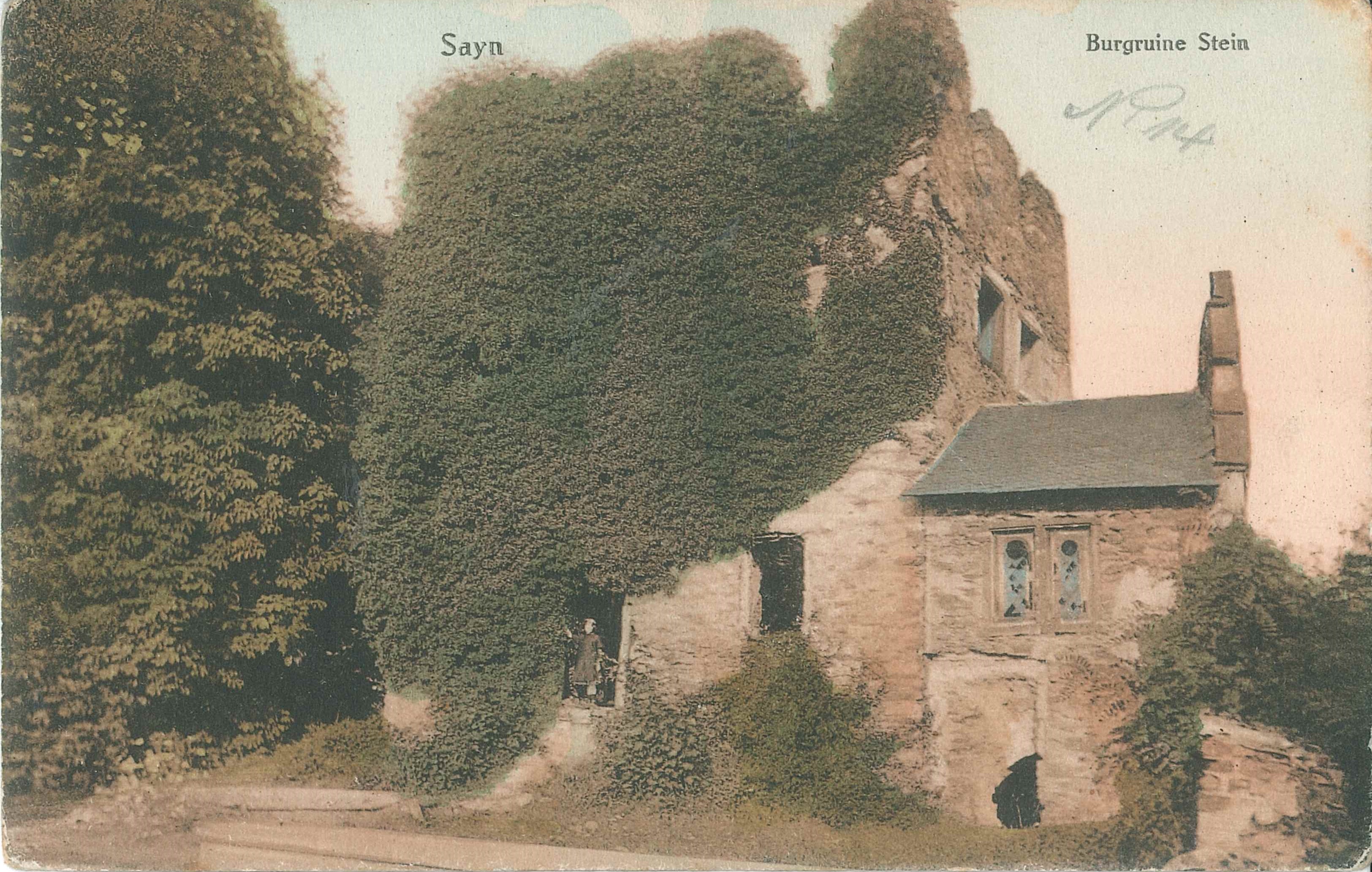 Blick auf die Ruinen der Burg Sayn, 1911 (REM CC BY-NC-SA)