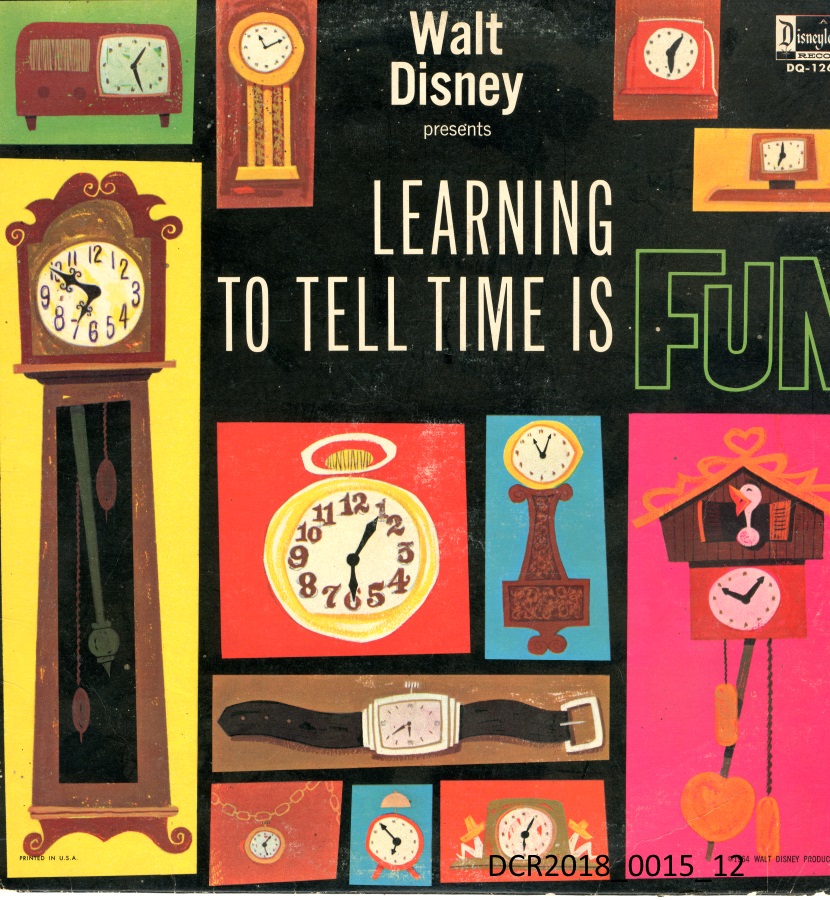 Langspielplatte, LP, Walt Disney presents Learning to tell time is fun ("dc-r" docu center ramstein RR-F)