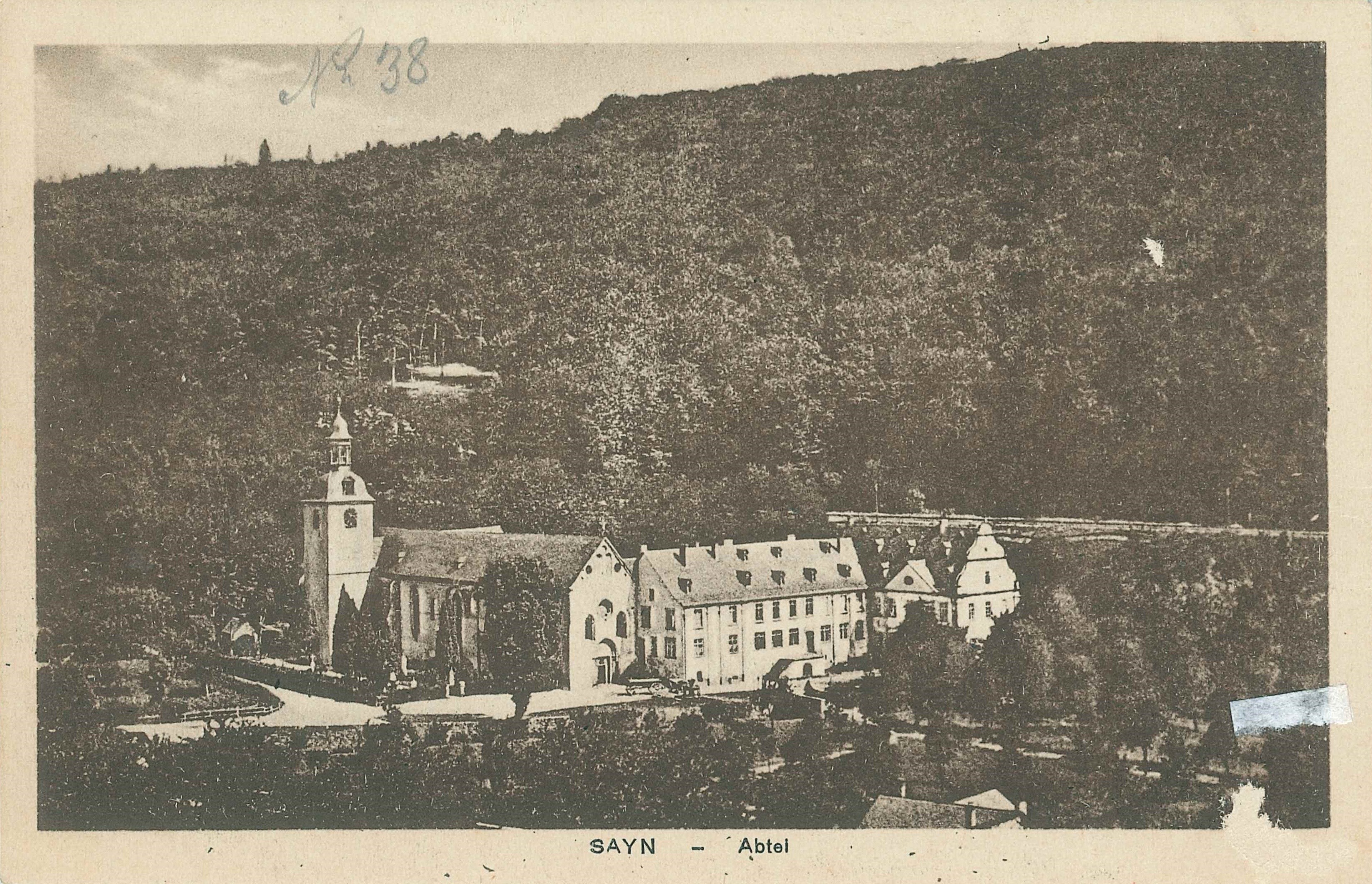Blick auf die Abtei Sayn, Gesamtansicht 1910 (REM CC BY-NC-SA)