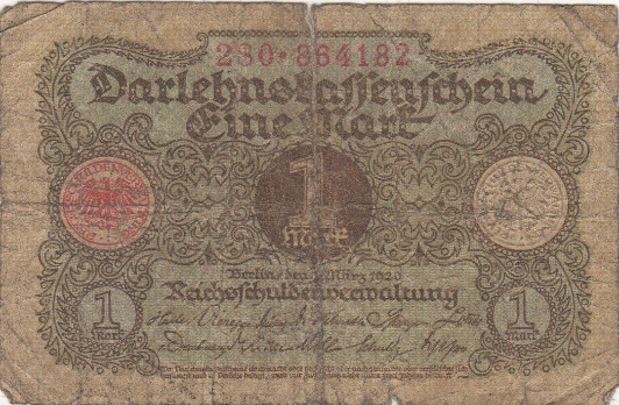 Darlehnskassenschein über 1 Markvom 1. März 1920 (Heimatmuseum und -Archiv Bad Bodendorf CC BY-NC-SA)
