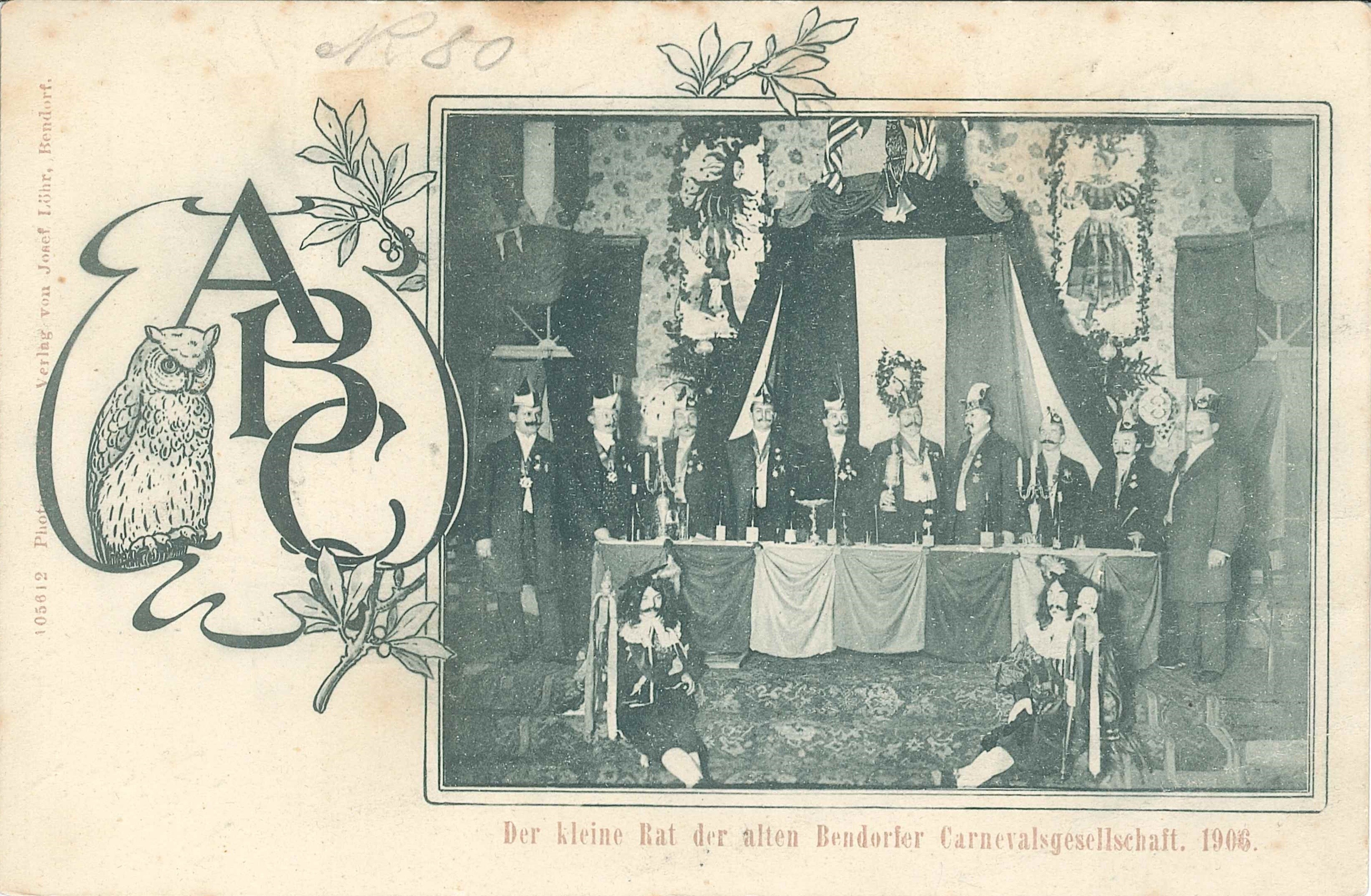 Der kleine Rat der alten Bendorfer Carnevalsgesellschaft, 1906 (REM CC BY-NC-SA)