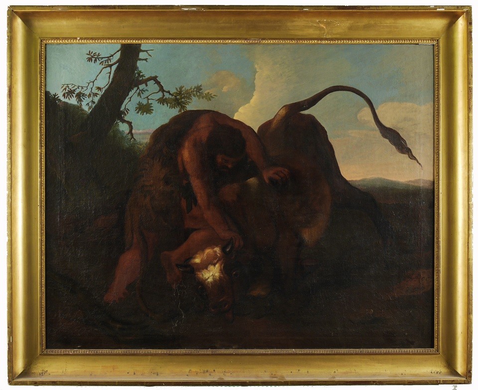 Herakles im Kampf mit dem kretischen Stier (Historisches Museum der Pfalz, Speyer CC BY)