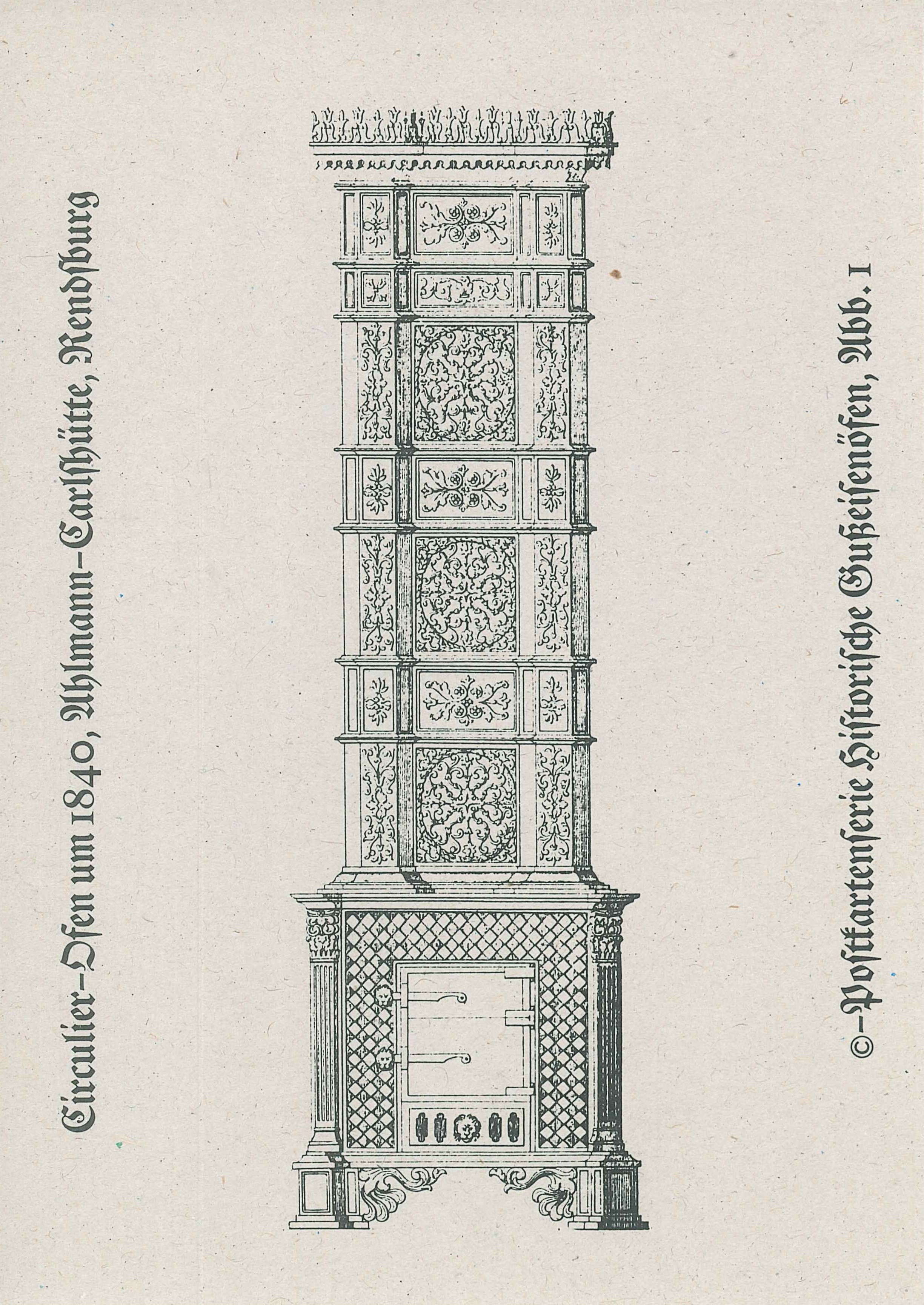 Postkartenserie "Historische Gußeisenöfen, Abb. 1", Deutsches Eisenofenmuseum, Neu-Ulm (REM CC BY-NC-SA)