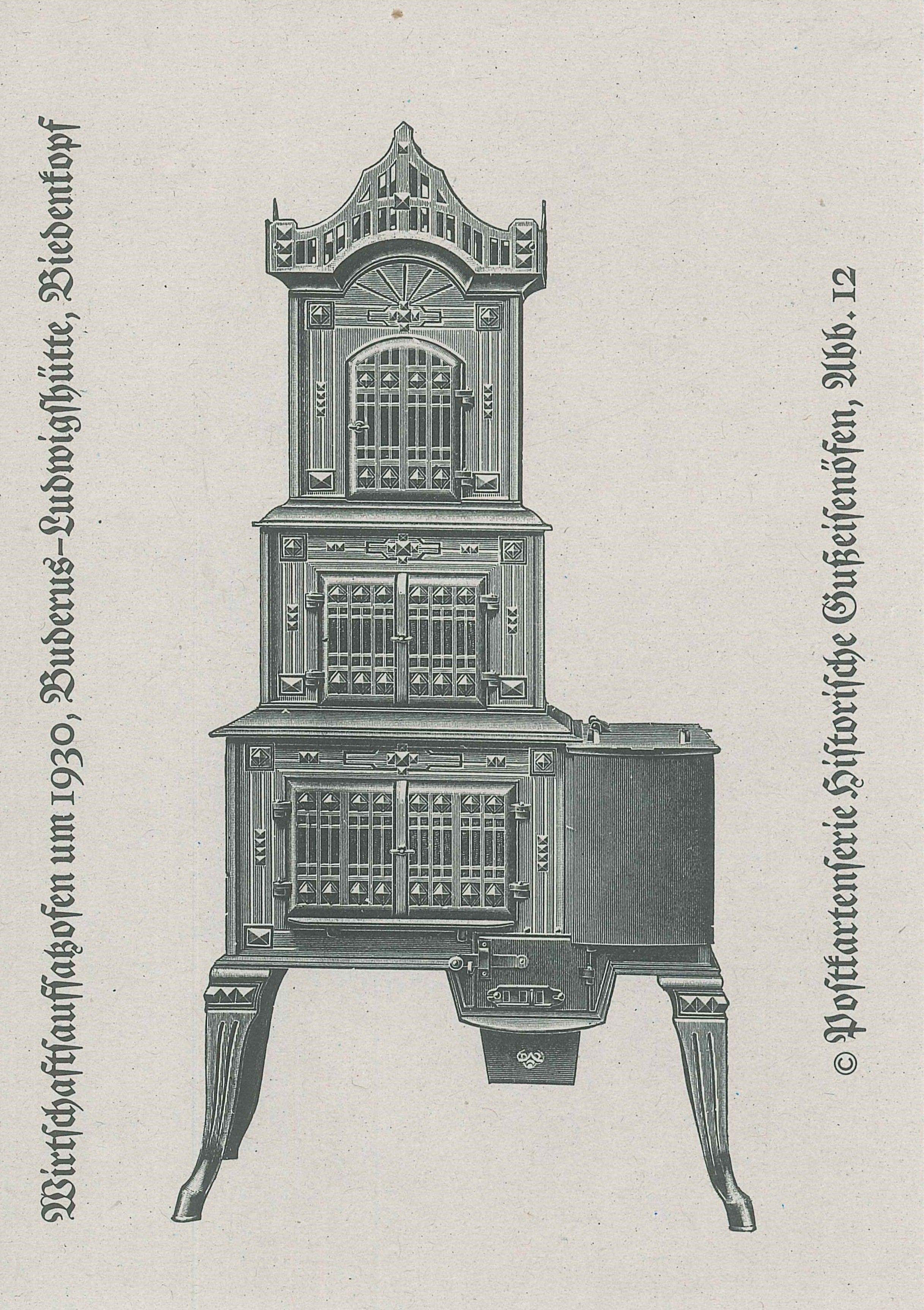 Postkartenserie "Historische Gußeisenöfen, Abb. 12", Deutsches Eisenofenmuseum, Neu-Ulm (REM CC BY-NC-SA)