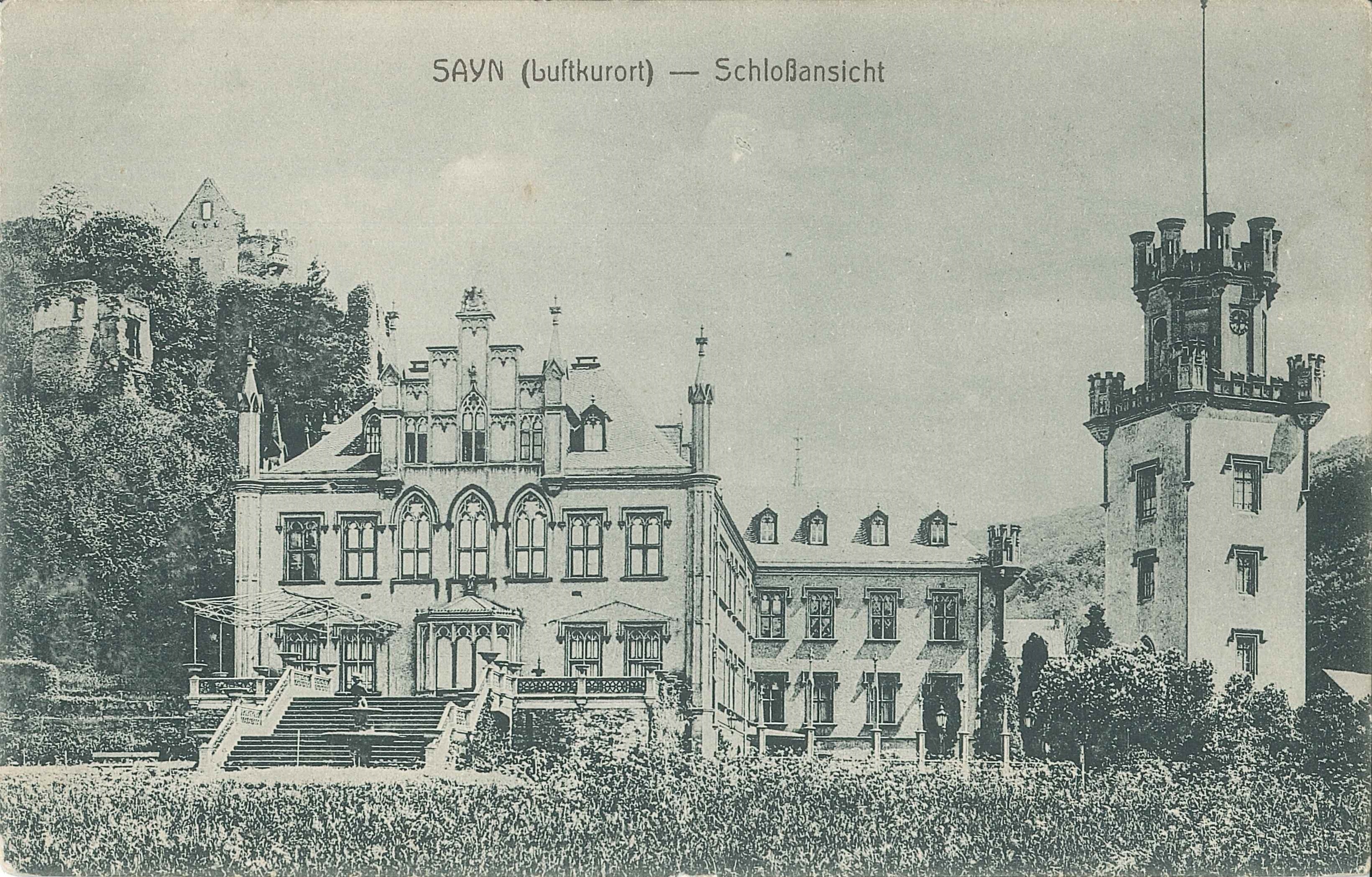 Blick auf Schloss Sayn, Bendorf-Sayn, vor 1945 (REM CC BY-NC-SA)