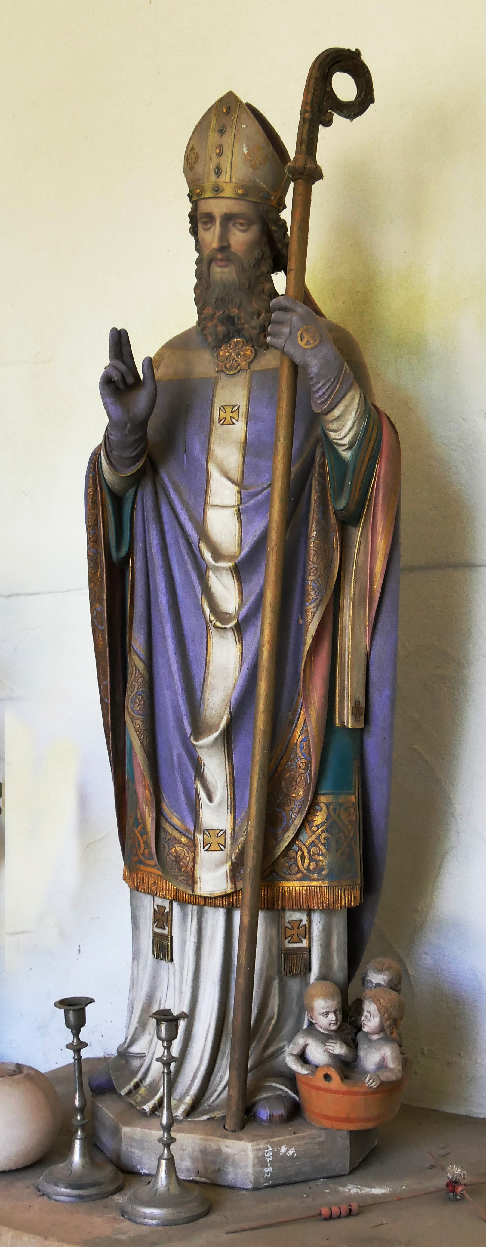 Figur des Heiligen Nikolaus (Volkskunde- und Freilichtmuseum Roscheider Hof CC0)