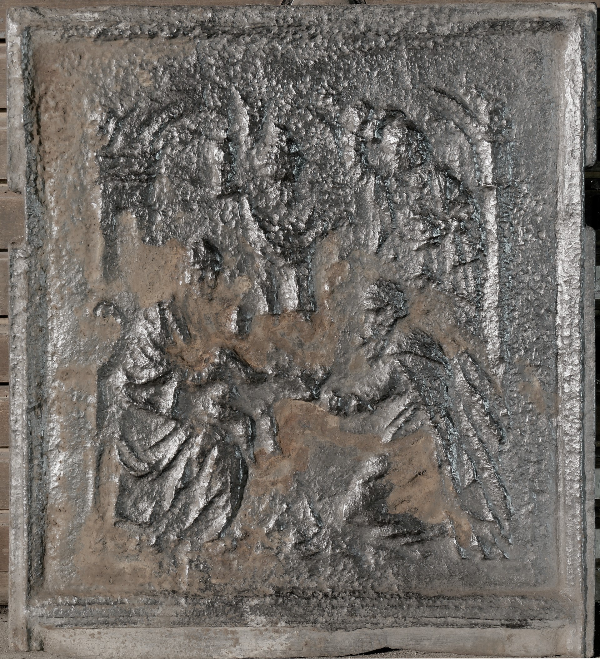 Ofenplatte, Anbetung der Könige (Volkskunde- und Freilichtmuseum Roscheider Hof CC0)