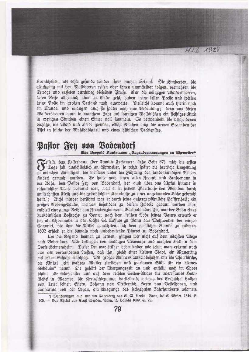 Aus Leopold Kaufmann "Jugenderinnerungen an Ahrweiler" Pastor Fey (Heimatmuseum und -Archiv Bad Bodendorf CC BY-NC-SA)