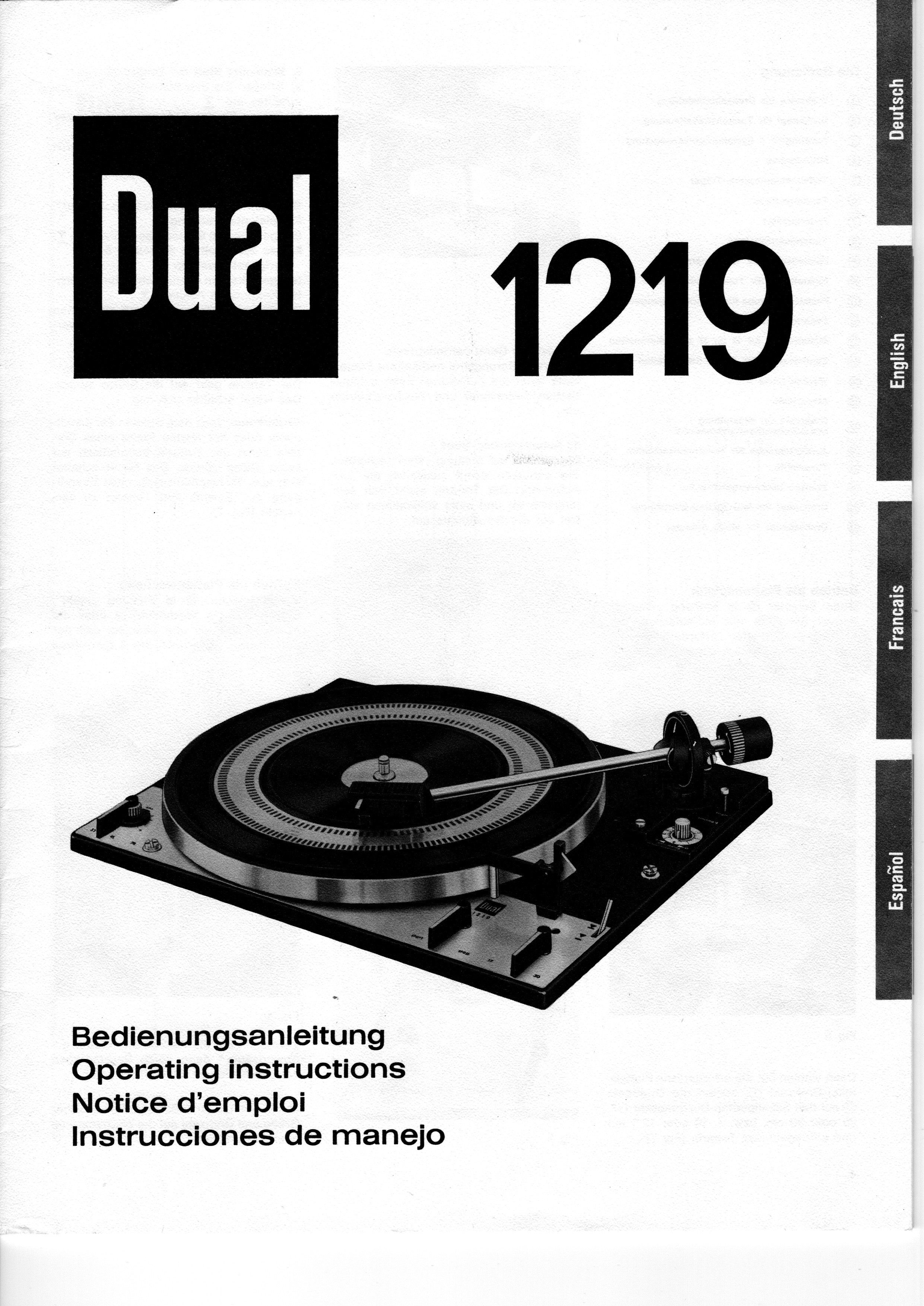 Bedienunganleitung zu Plattenspieler Dual 1219 (Volkskunde- und Freilichtmuseum Roscheider Hof CC0)