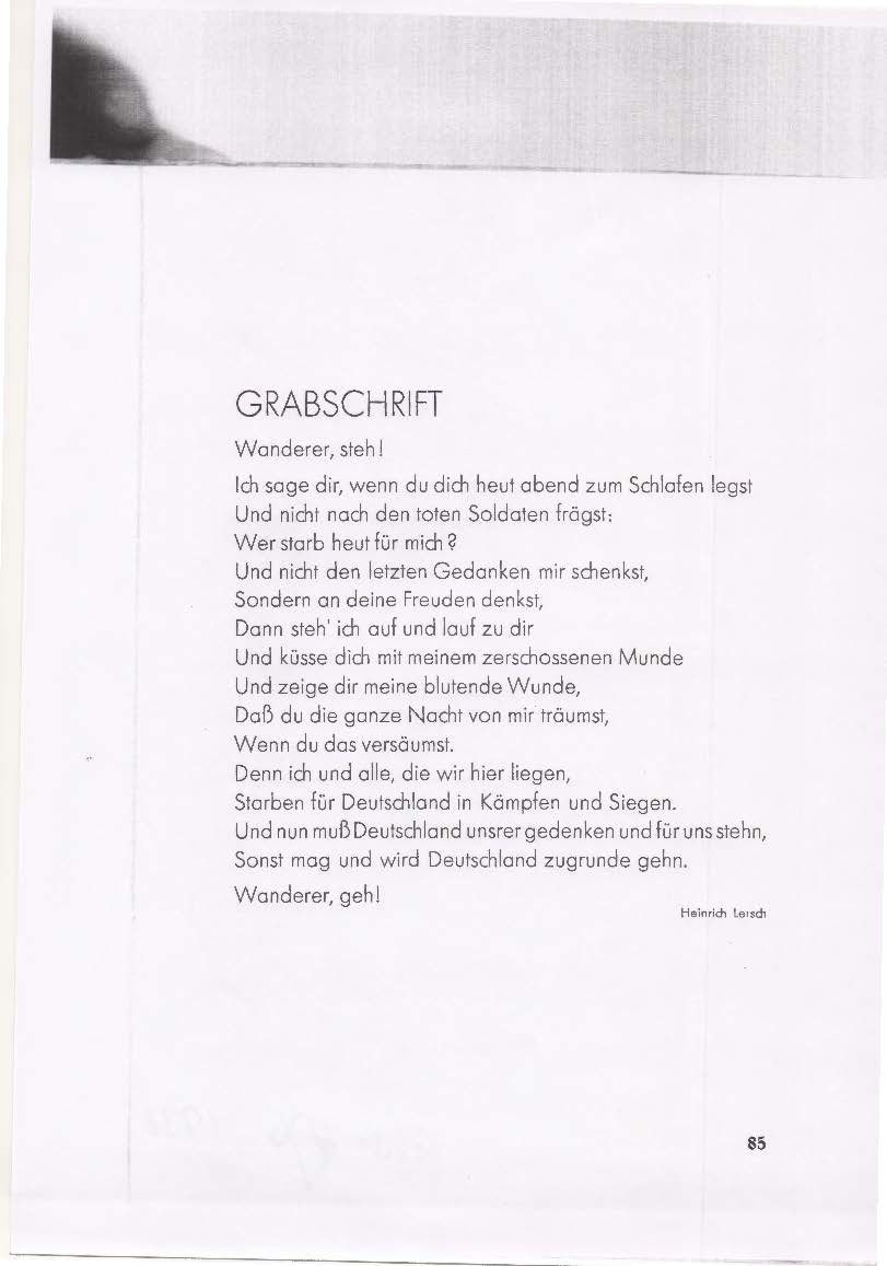 Gedicht von Heinrich Lersch "Grabschrift" (Heimatmuseum und -Archiv Bad Bodendorf CC BY-NC-SA)