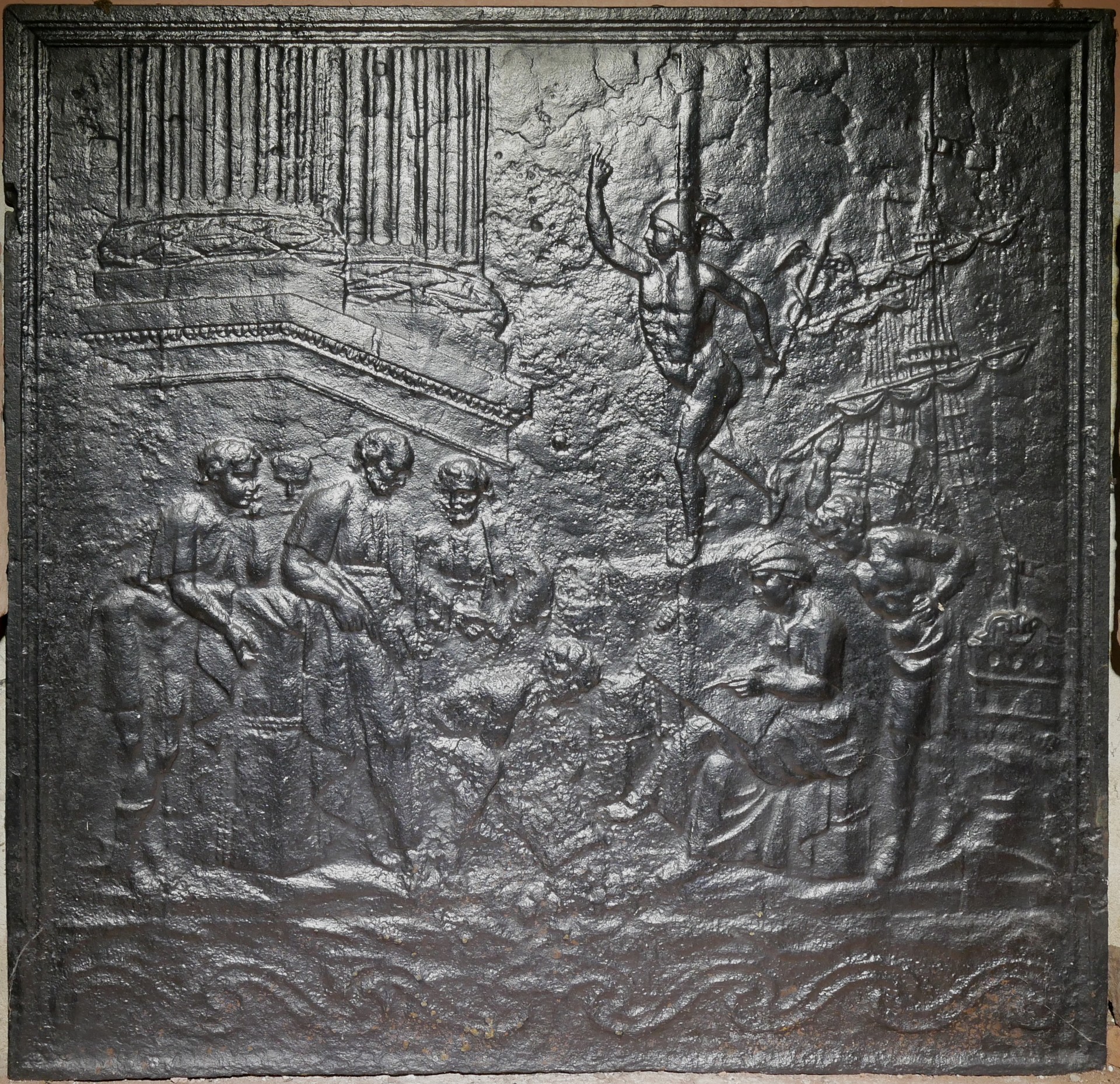Takenplatte, Pomona, Allegorie des Handels (Volkskunde- und Freilichtmuseum Roscheider Hof CC0)