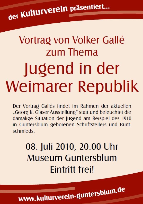 Vortrag von Volker Galle 2010 im Museum Guntersblum (Kulturverein Guntersblum CC BY-NC-SA)