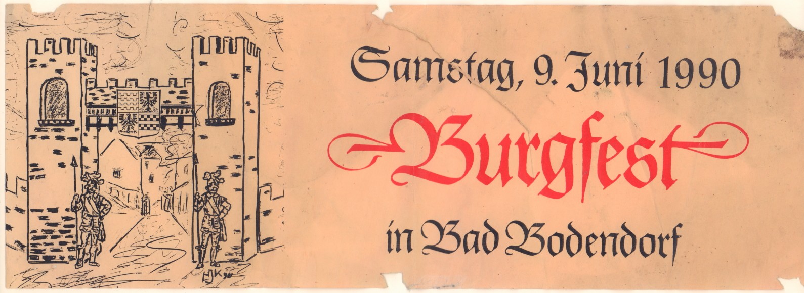 Einladungsplakat zum Burffest 1990 in Bad Bodendorf (Heimatmuseum und -Archiv Bad Bodendorf CC BY-NC-SA)