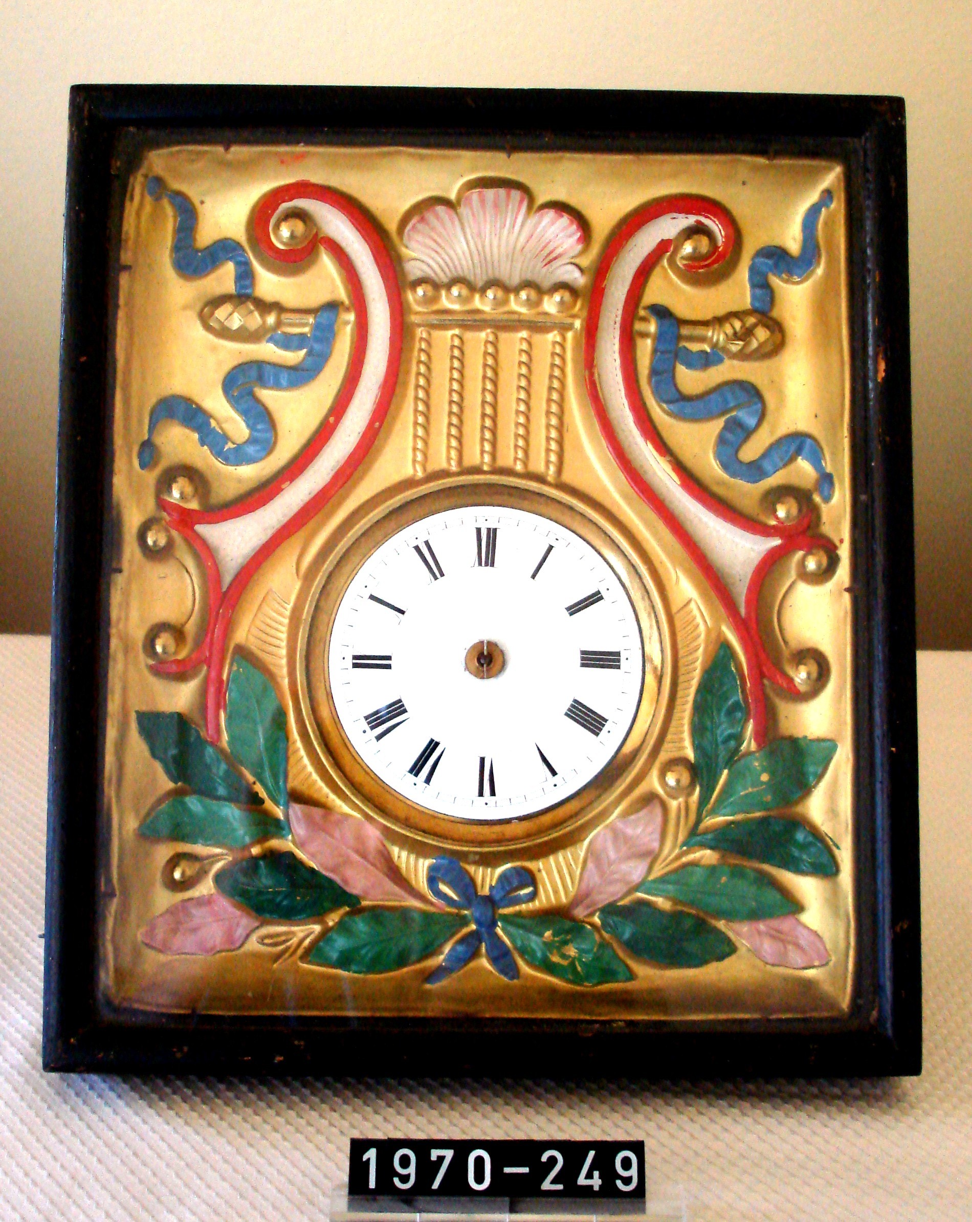 Uhr; Rahmenuhr; Kastenuhr mit Zeiger; Biedermeier, um 1850 (Stadtmuseum Bad Dürkheim, Museumsgesellschaft Bad Dürkheim e.V. CC BY-NC-SA)