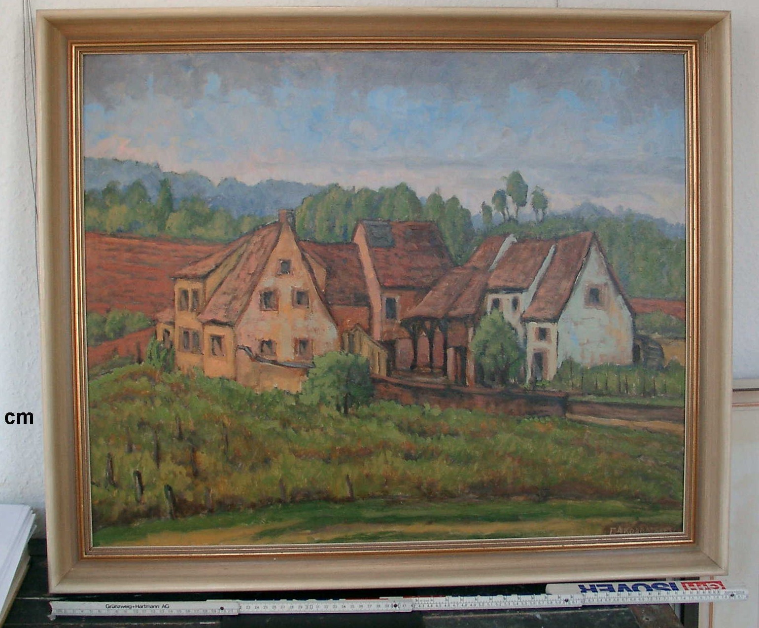 Bild; Ölgemälde: "Winzerhof"; Carl Korbmann, um 1950 (Stadtmuseum Bad Dürkheim, Museumsgesellschaft Bad Dürkheim e.V. CC BY-NC-SA)