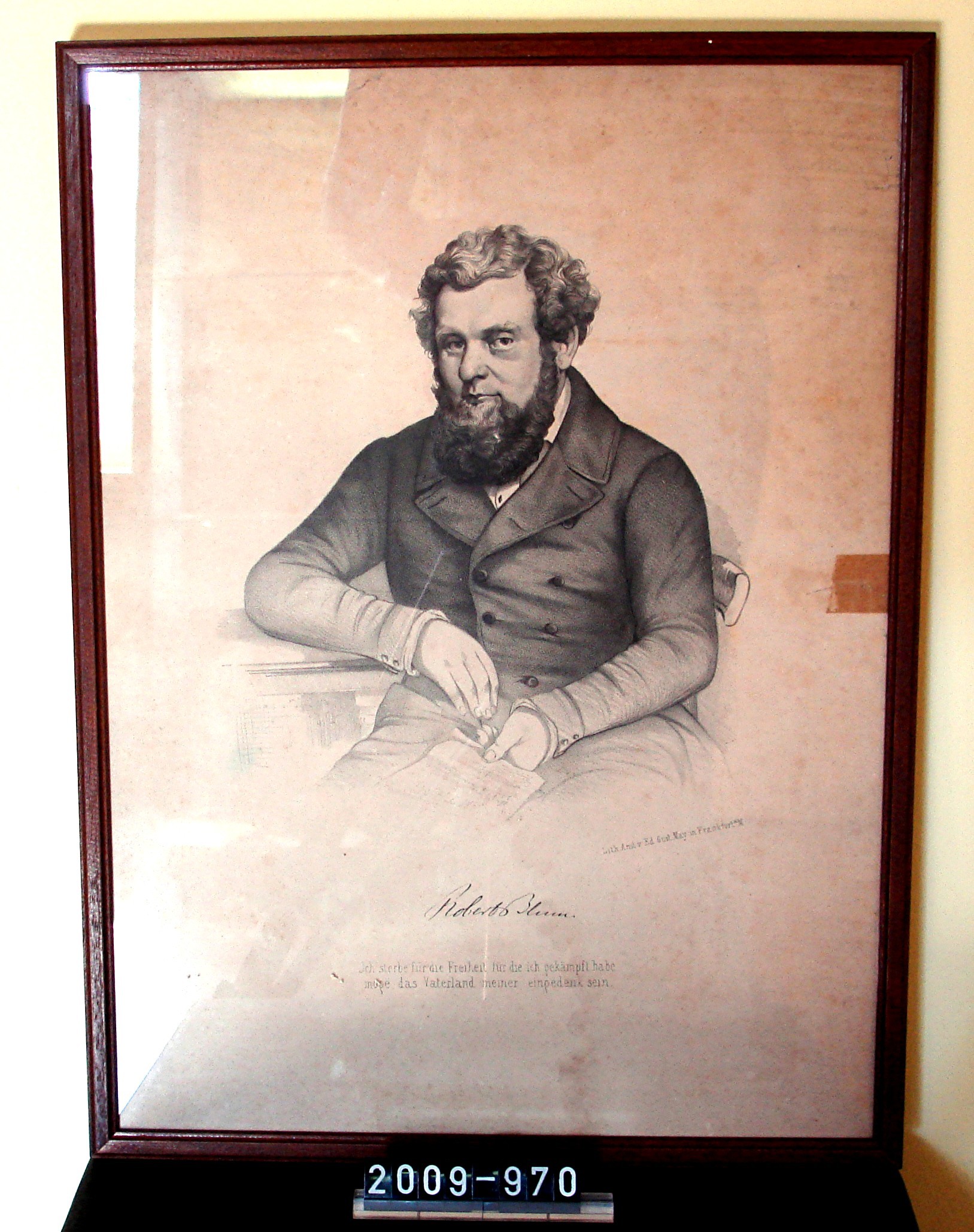 Bild; Lithografie: "Porträt Robert Blum"; um 1850 (Stadtmuseum Bad Dürkheim, Museumsgesellschaft Bad Dürkheim e.V. CC BY-NC-SA)
