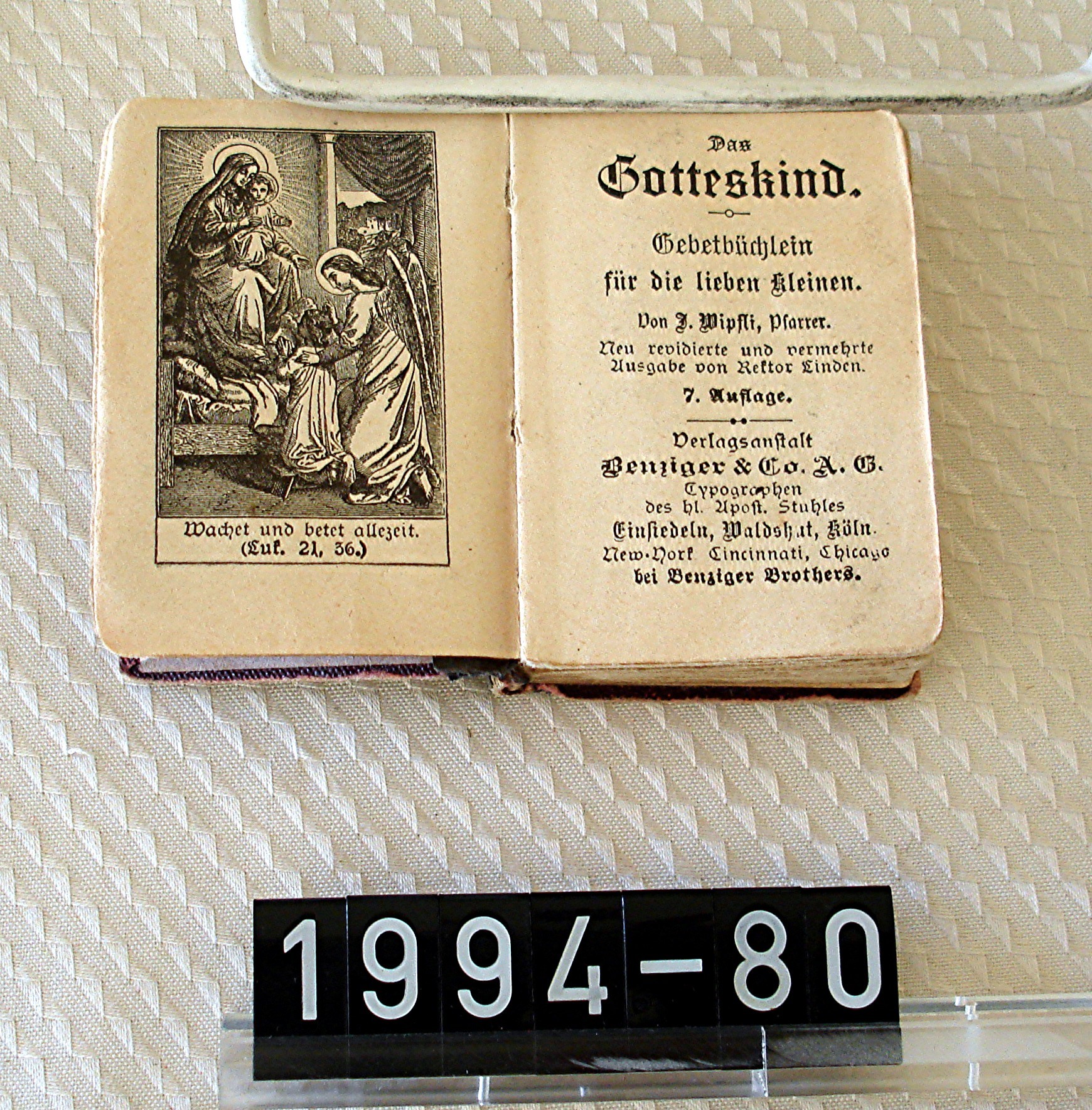 Buch; Gebetsbuch; Miniaturausgabe; 1902 (Stadtmuseum Bad Dürkheim, Museumsgesellschaft Bad Dürkheim e.V. CC BY-NC-SA)