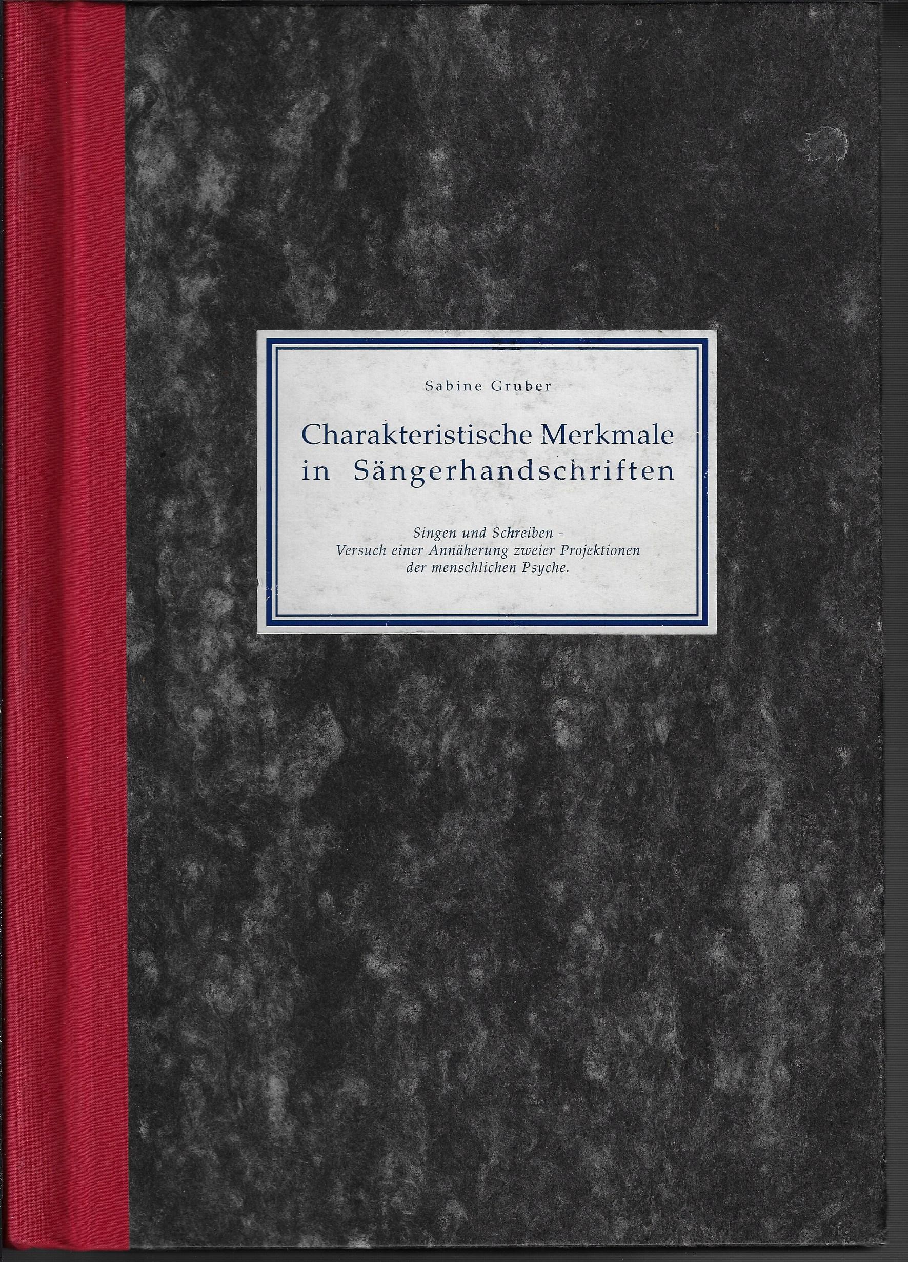 Charakteristische Merkmale in Sängerhandschriften (Fritz-Wunderlich-Gesellschaft e.V. RR-F)