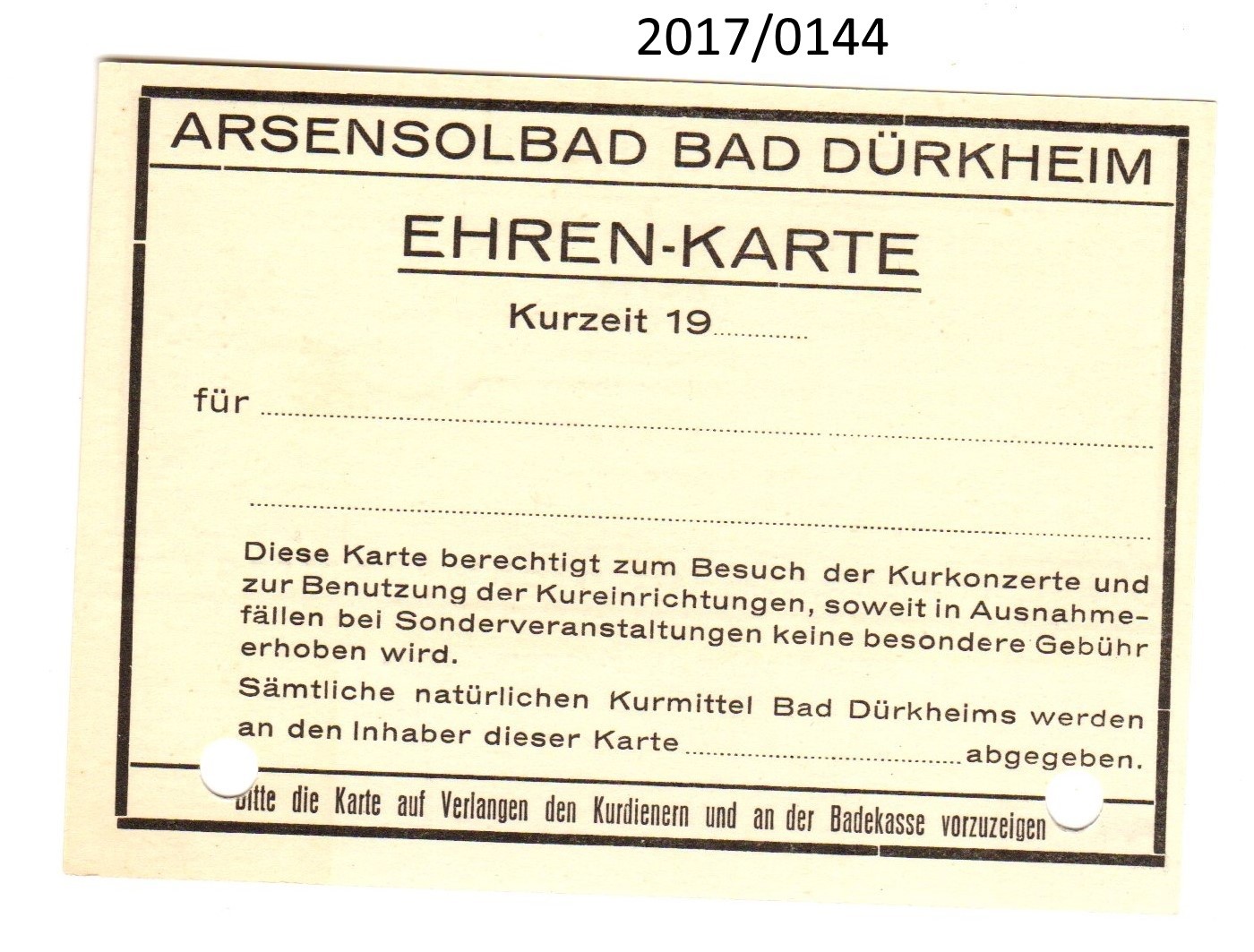 Ehrenkarte Arsensolbad Bad Dürkheim (Stadtmuseum Bad Dürkheim, Museumsgesellschaft Bad Dürkheim e.V. CC BY-NC-SA)