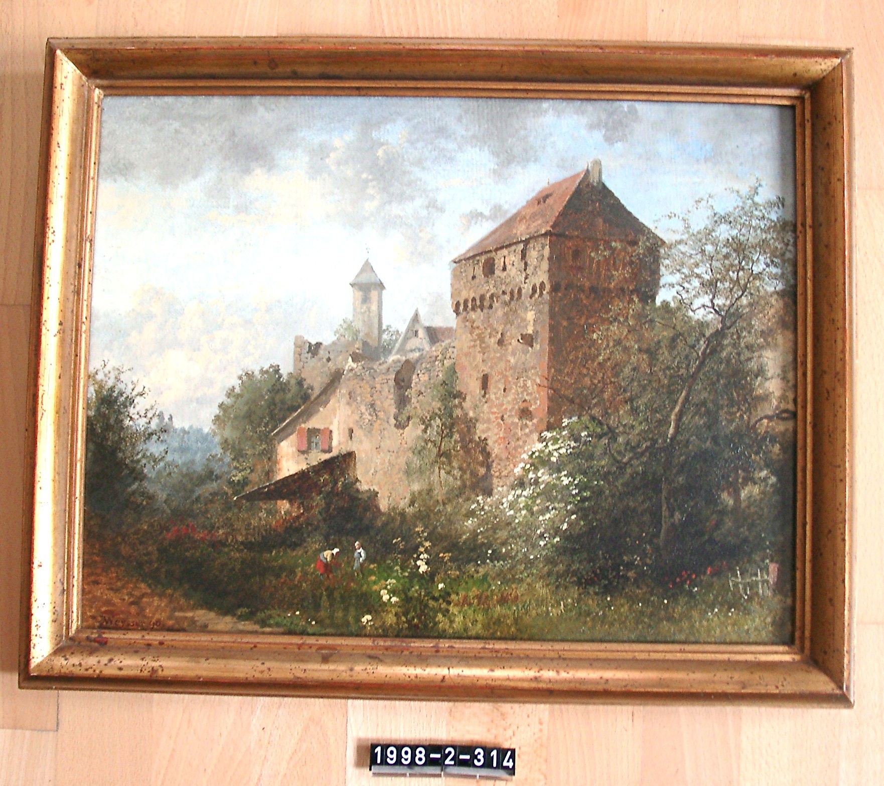 Gemälde; Ölgemälde; Karl Weysser: "Stadtmauerturm in Freinsheim"; 1890 (Stadtmuseum Bad Dürkheim, Museumsgesellschaft Bad Dürkheim e.V. CC BY-NC-SA)