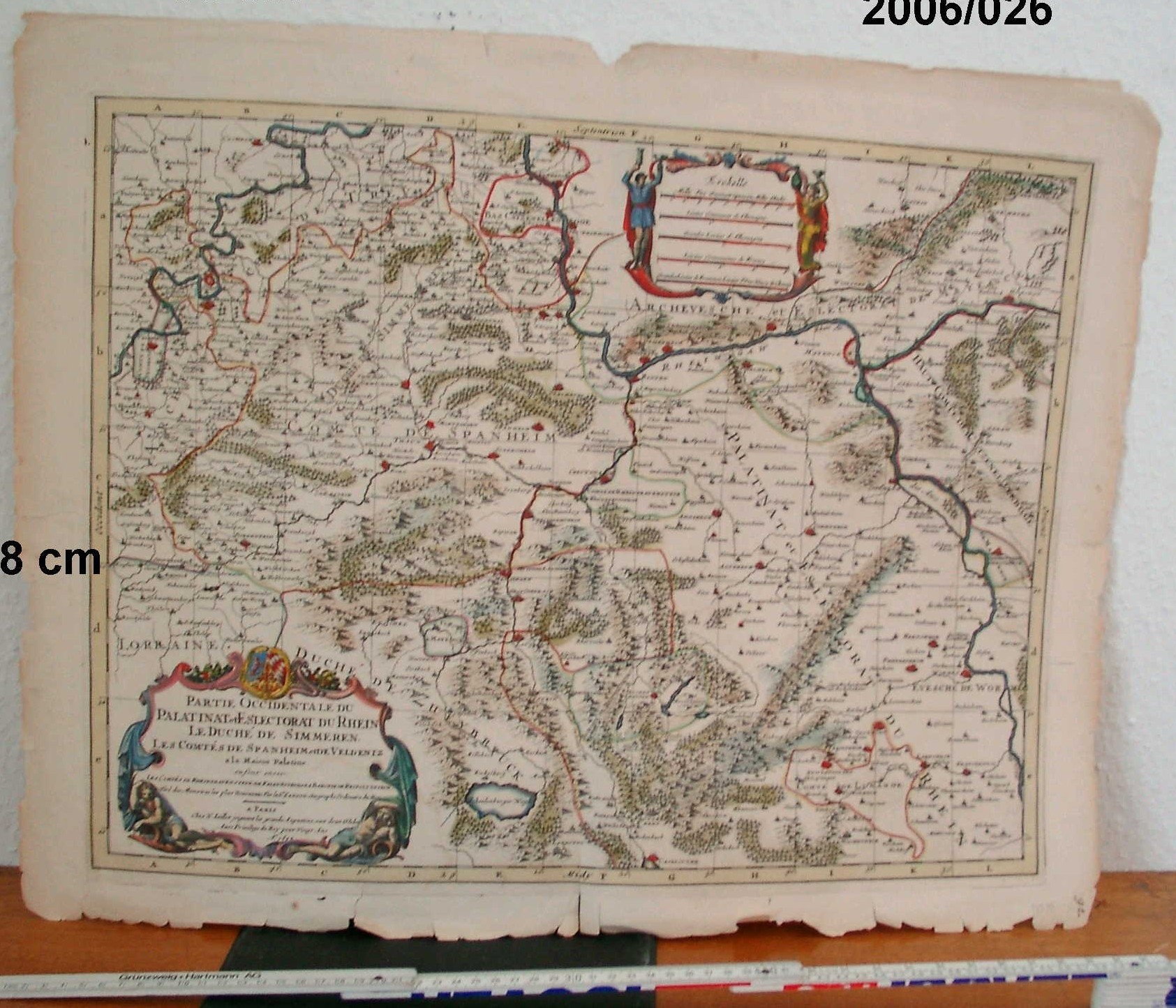 Karte der Pfalz und Kurpfalz; Mayer; 1692 (Stadtmuseum Bad Dürkheim, Museumsgesellschaft Bad Dürkheim e.V. CC BY-NC-SA)