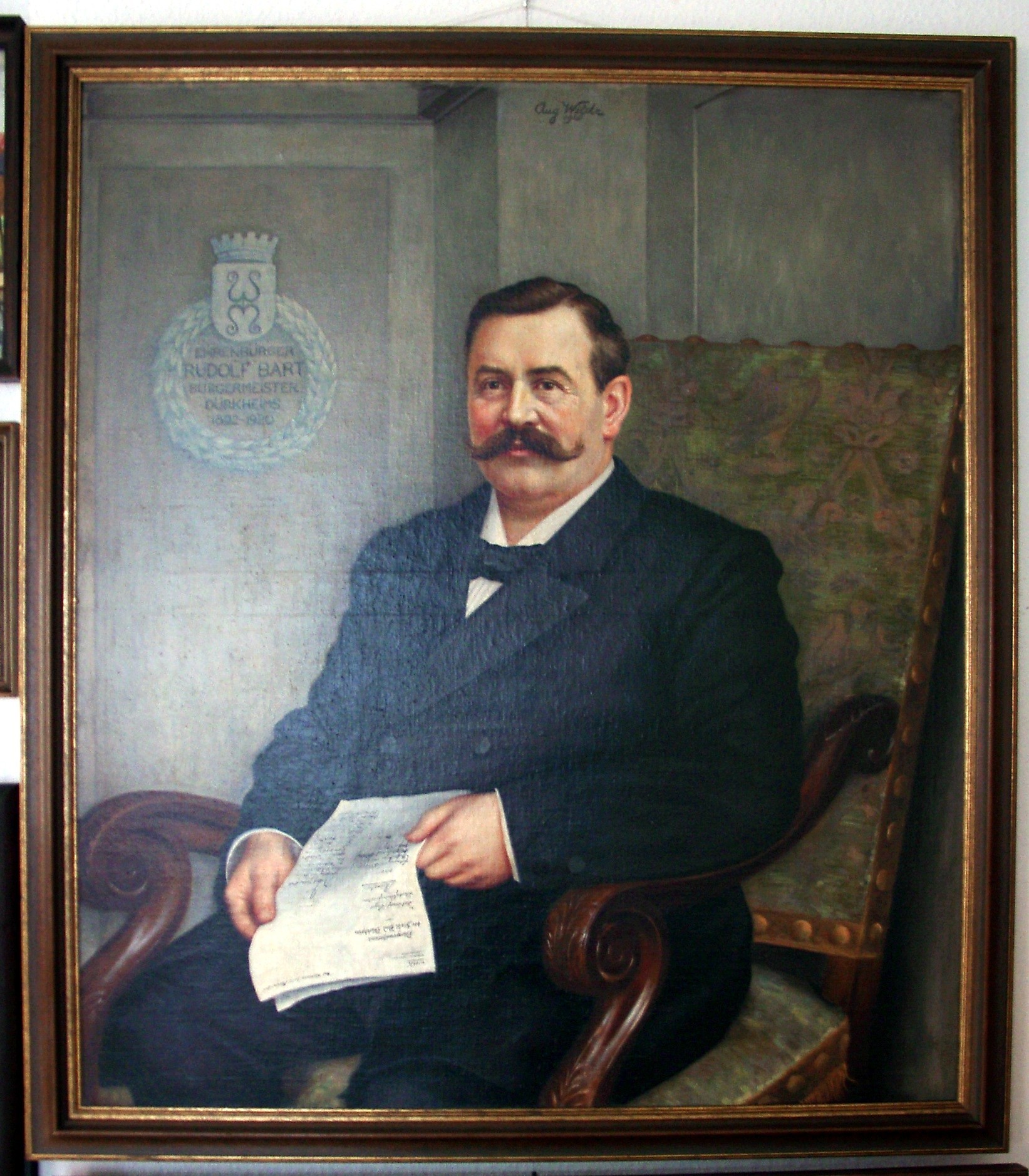Porträt; Bild; Ölgemälde; "Rudolf Bart"; August Wilde; 1920 (Stadtmuseum Bad Dürkheim, Museumsgesellschaft Bad Dürkheim e.V. CC BY-NC-SA)