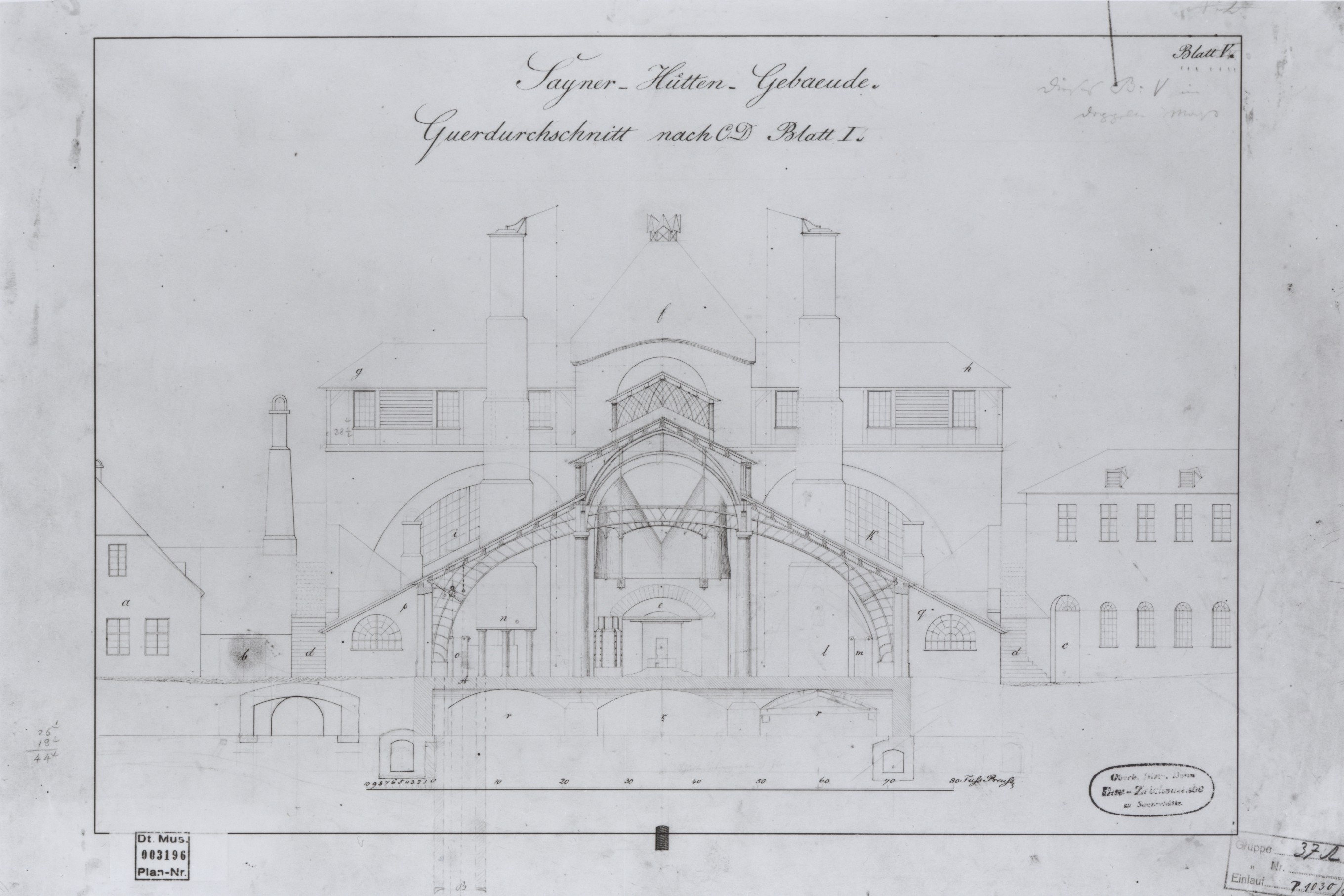 Bauzeichnung Gießhalle Sayner Hütte, 1933 (REM CC BY-NC-SA)