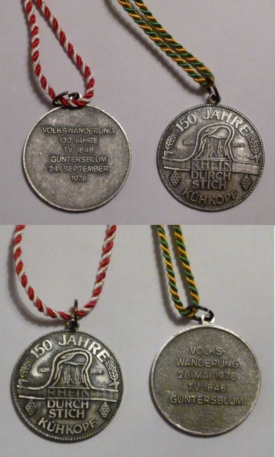Medaillen des Turnvereins1848 Guntersblum (Kulturverein Guntersblum CC BY-NC-SA)
