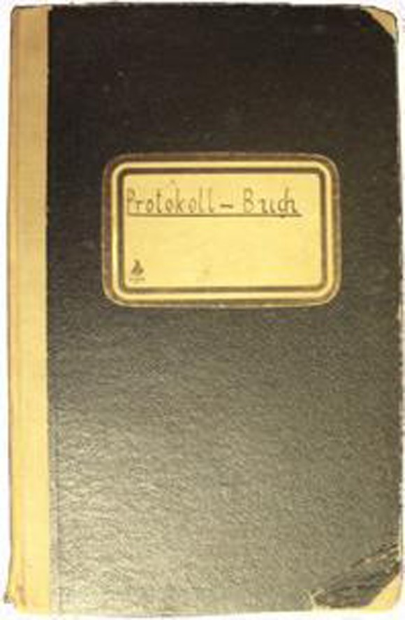 Protokollbuch des Junggesellenvereins vom 08.03.1931 bis 1975 (Heimatmuseum und -Archiv Bad Bodendorf CC BY-NC-SA)